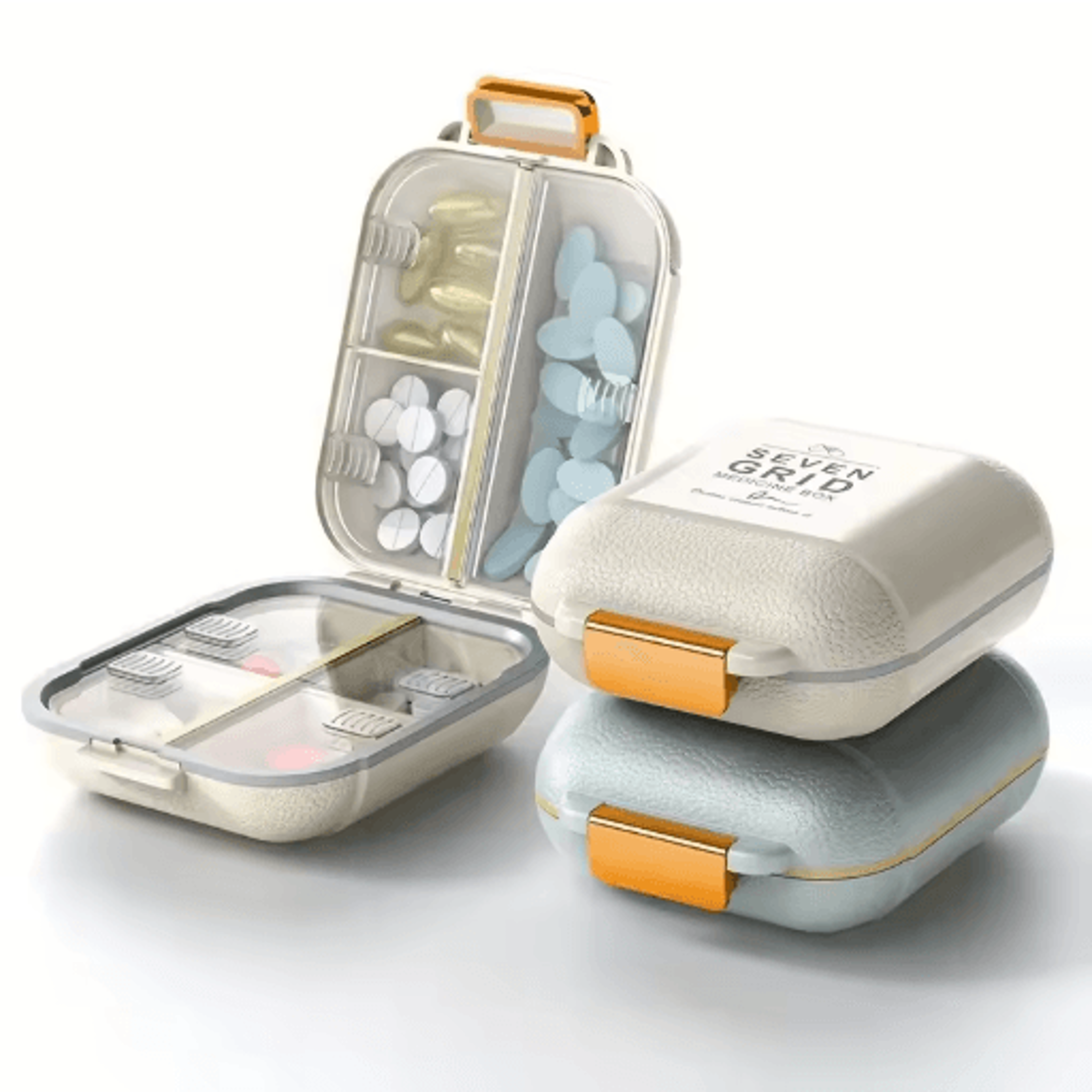 large capacity travel pill organizer portable vitamin and medicine storage box