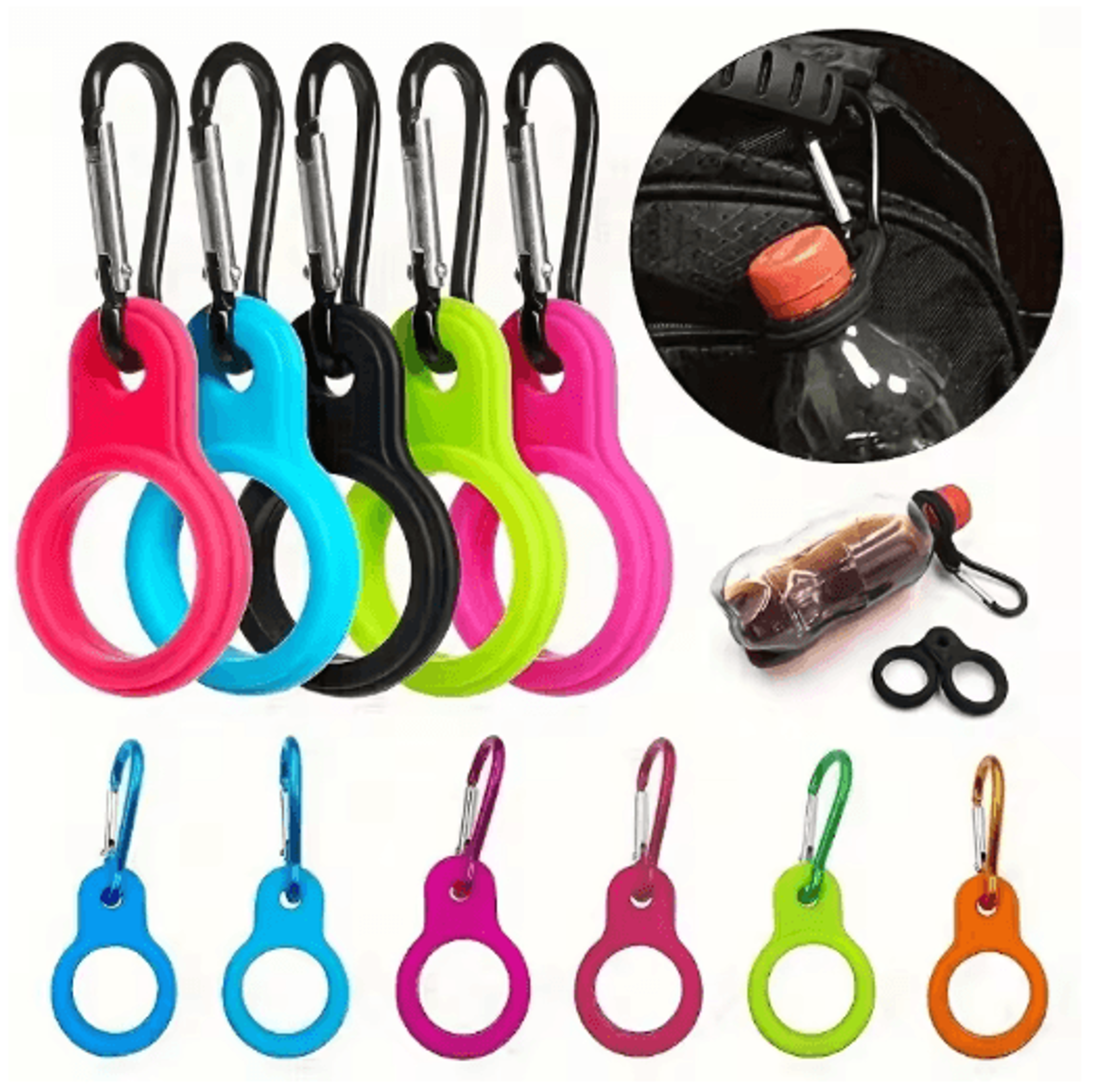 portable water bottle handle buckle set for outdoor sports 3piece
