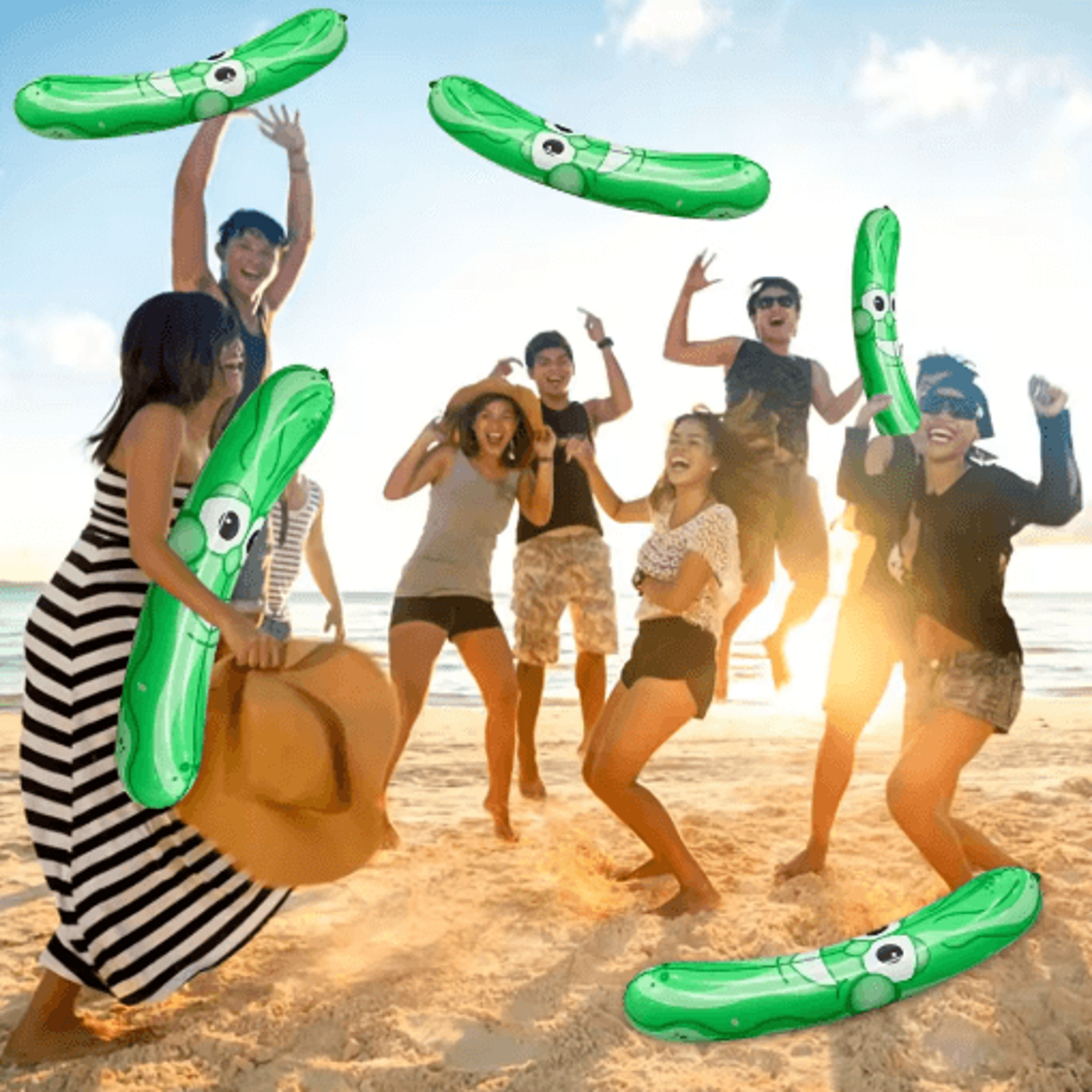 inflatable cucumber pool float playful pvc party inflatable
