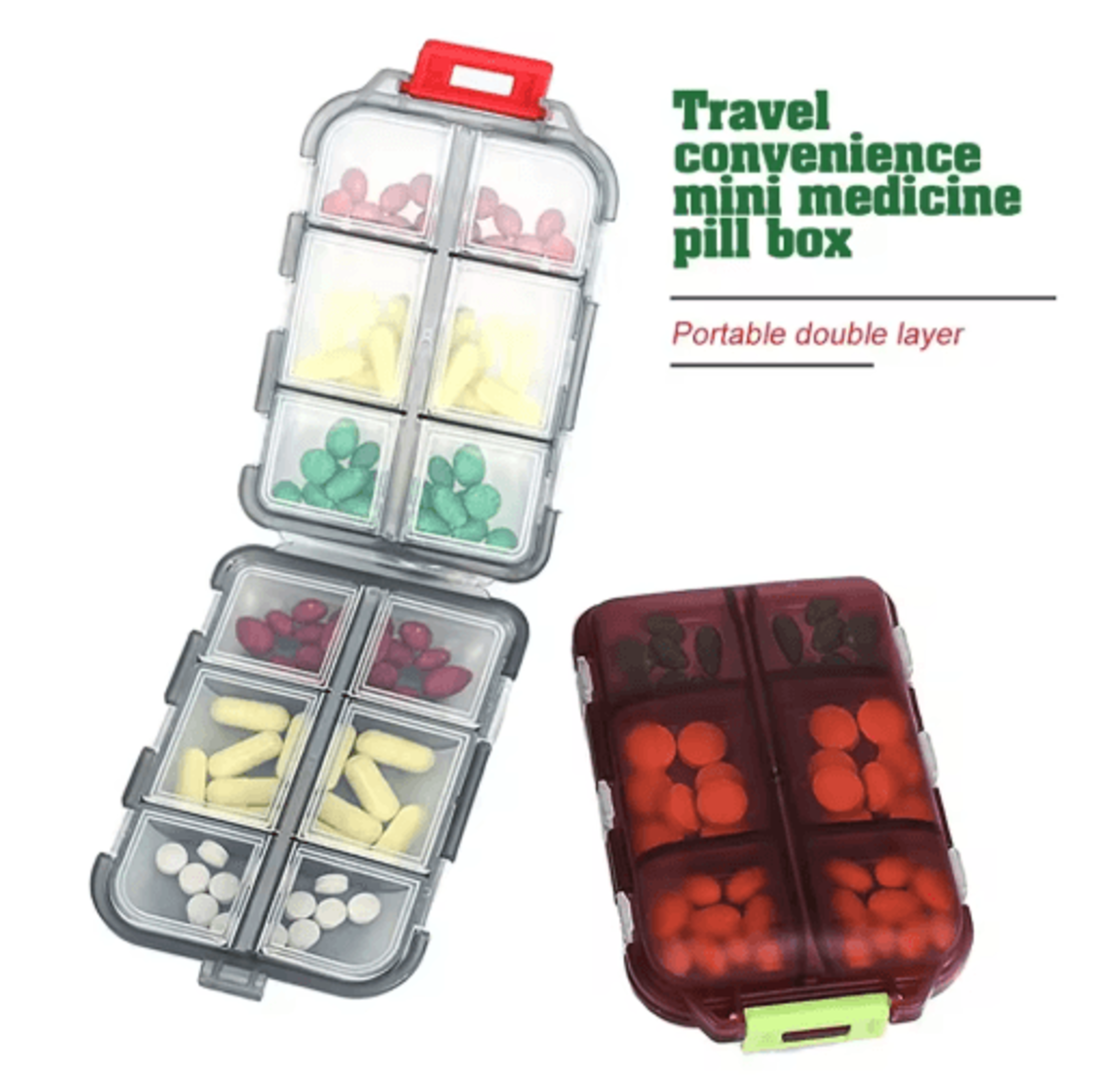 portable folding pill case compact medicine organizer for daily and travel use