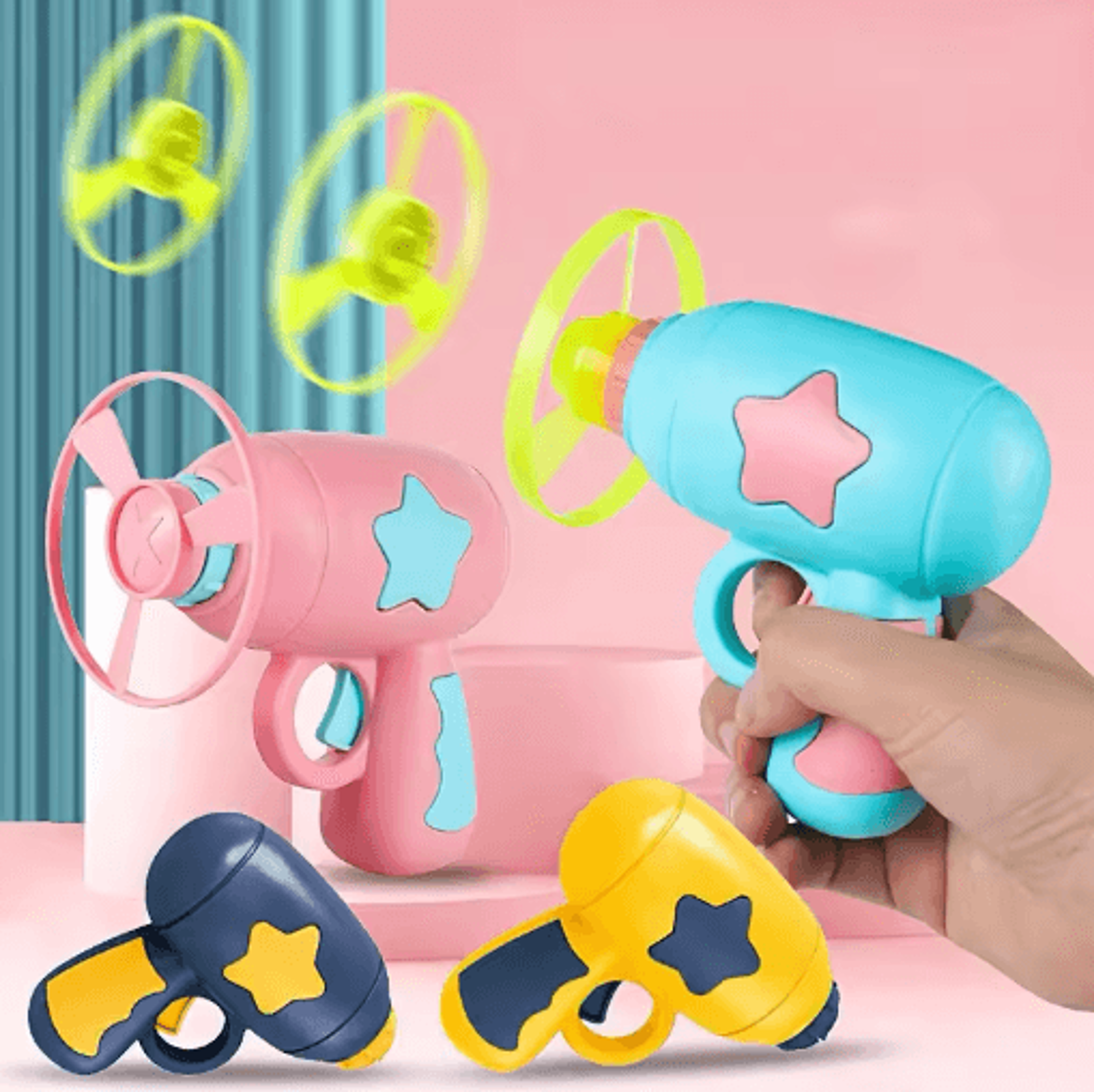 funny interactive flying disc cat toy windmill catapult pet play toy