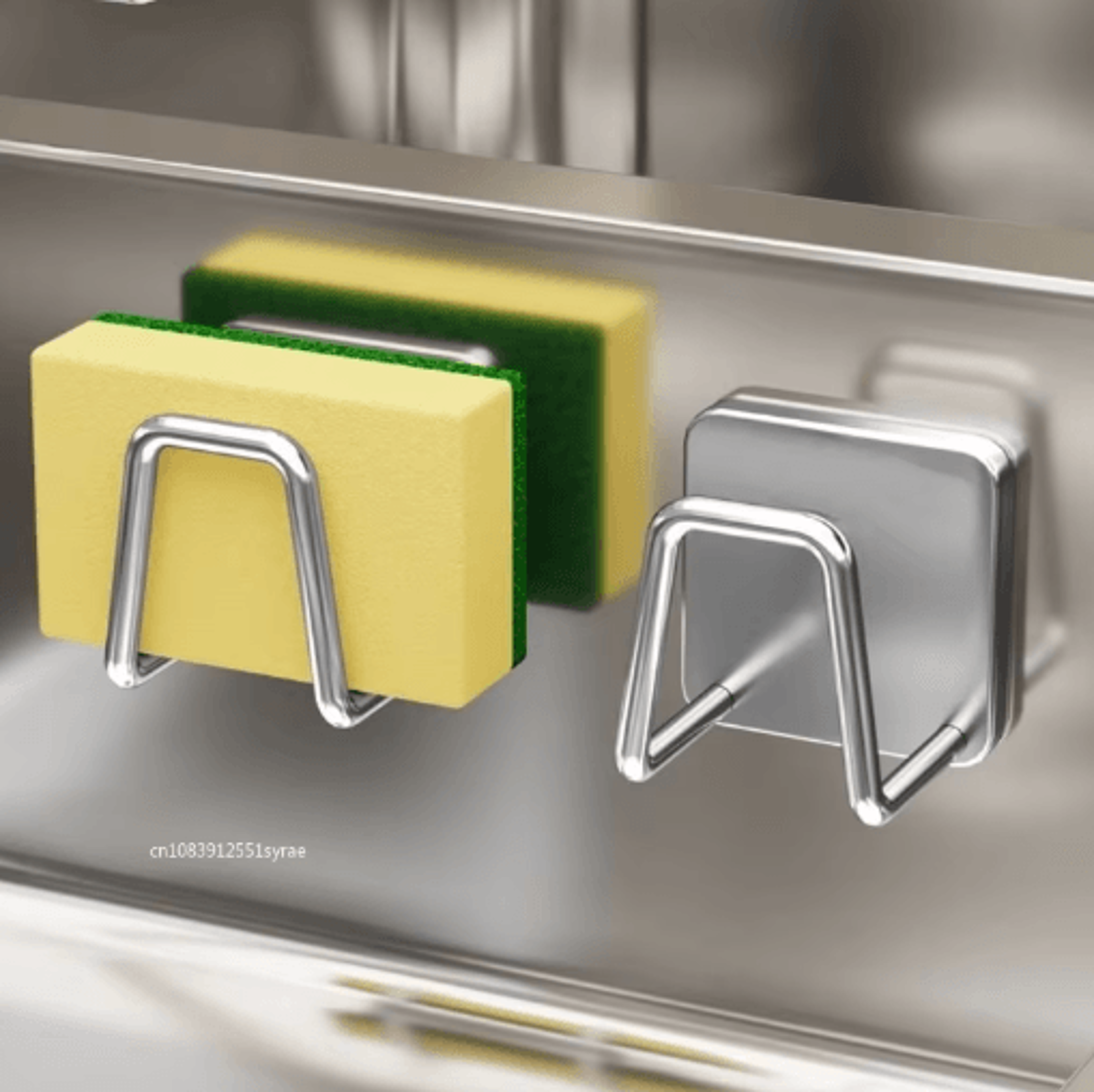 stainless steel kitchen sponge holder – self-adhesive sink drying rack (1–5 pcs)