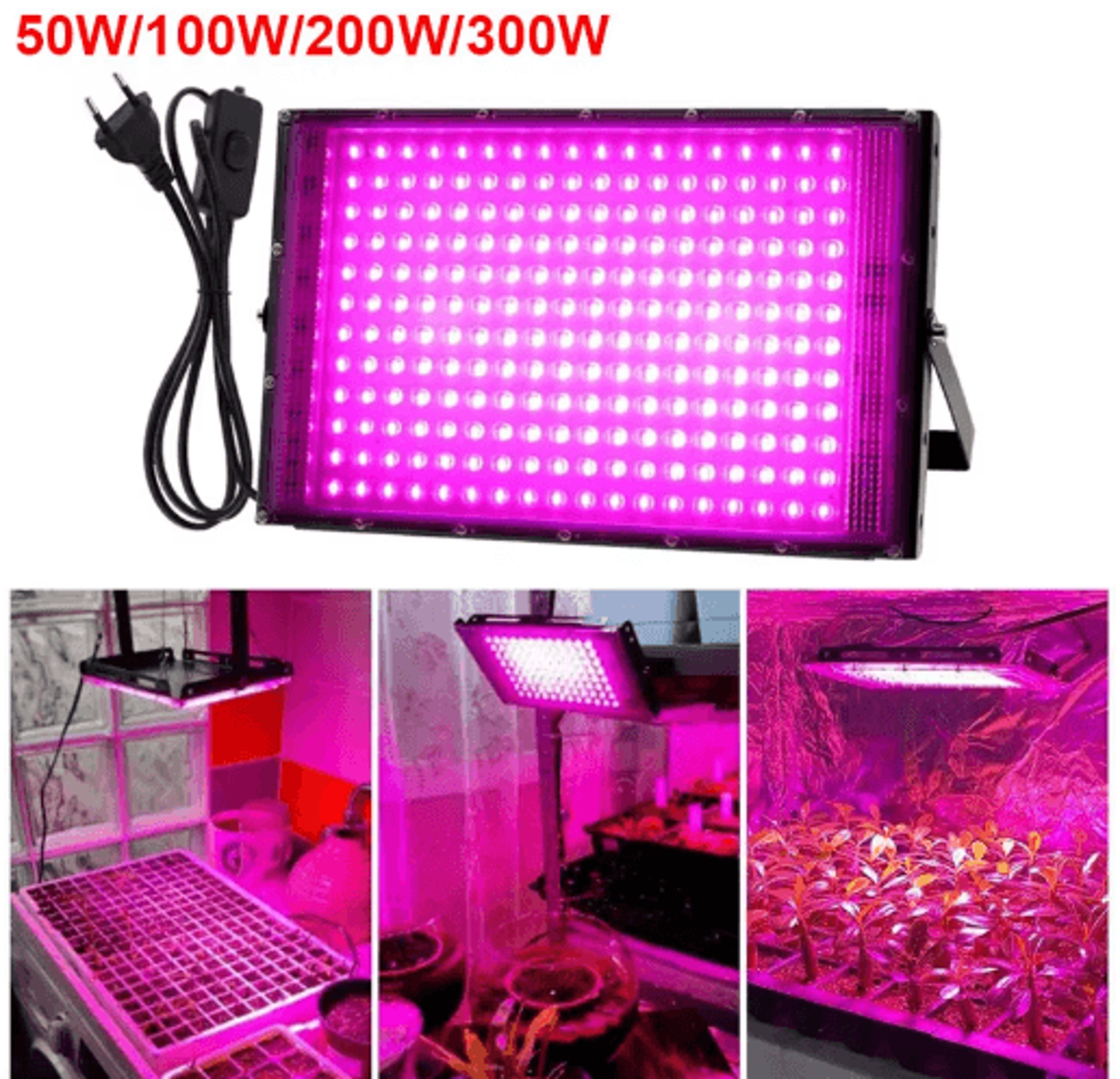 full spectrum led phyto lamp for indoor plants – 50w / 100w / 300w grow light