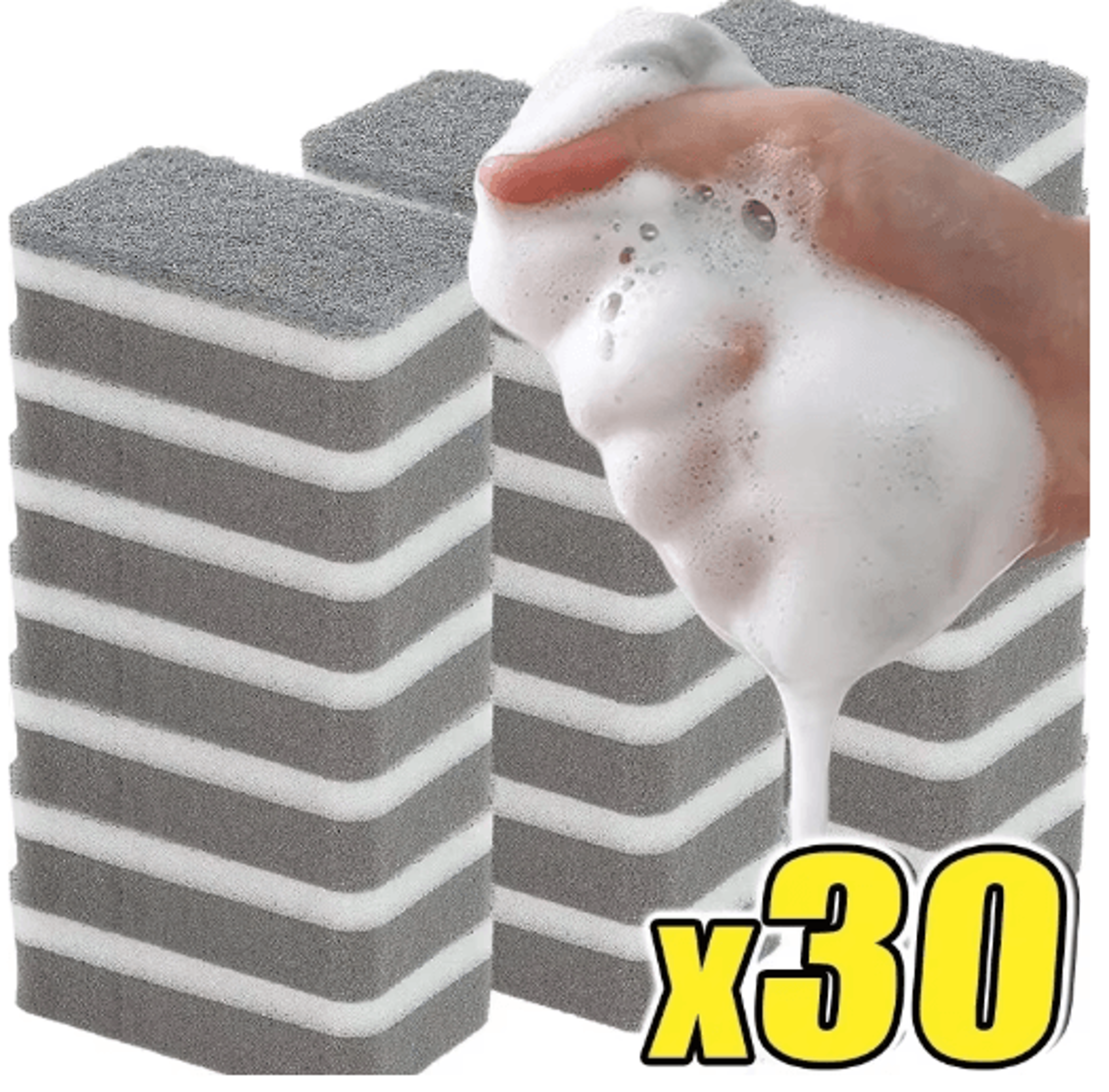 magic three-layer cleaning sponges – reusable dishwashing & scouring pads