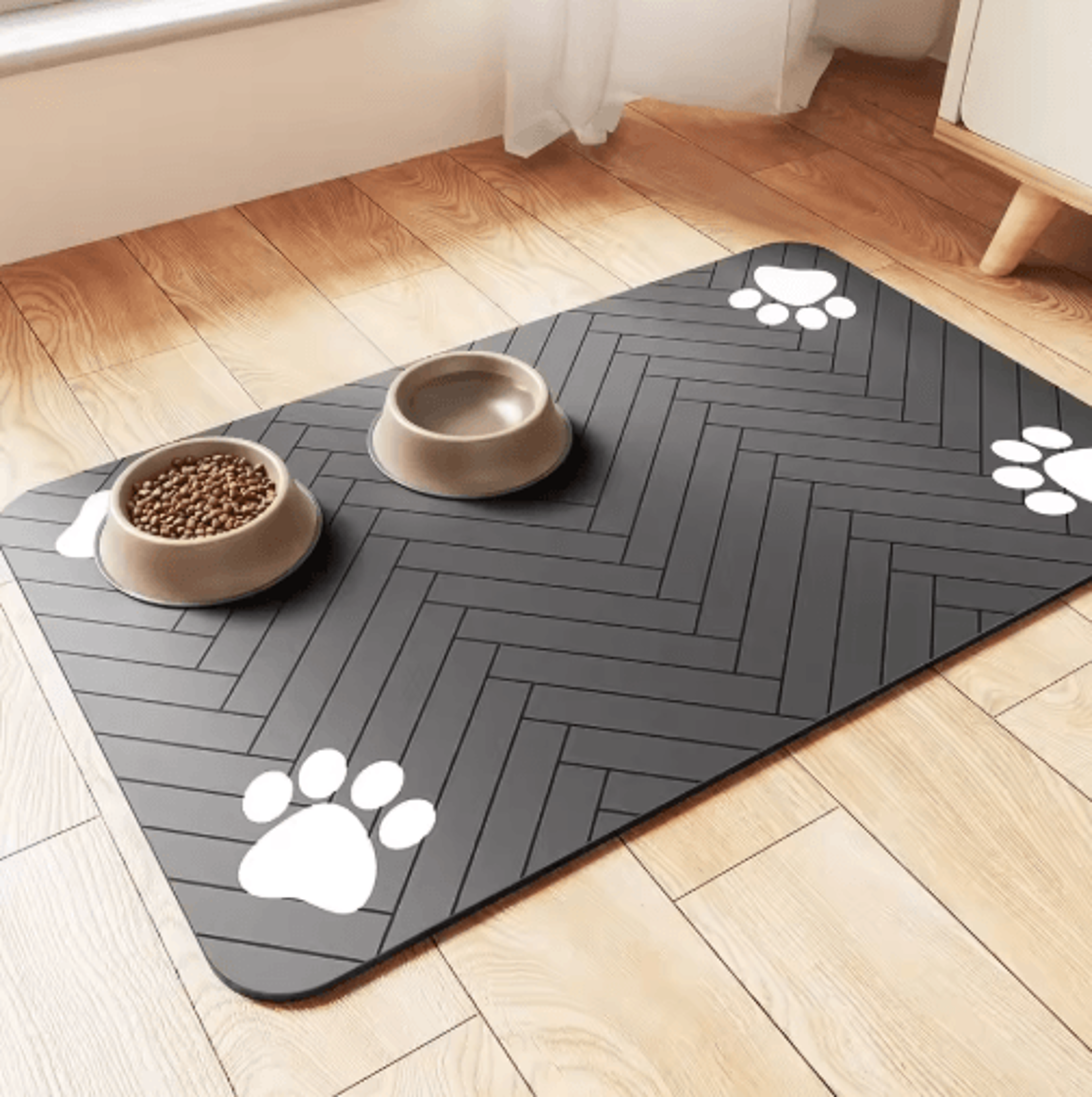 absorbent pet feeding mat with waterproof backing quick dry placemat for dogs and cats