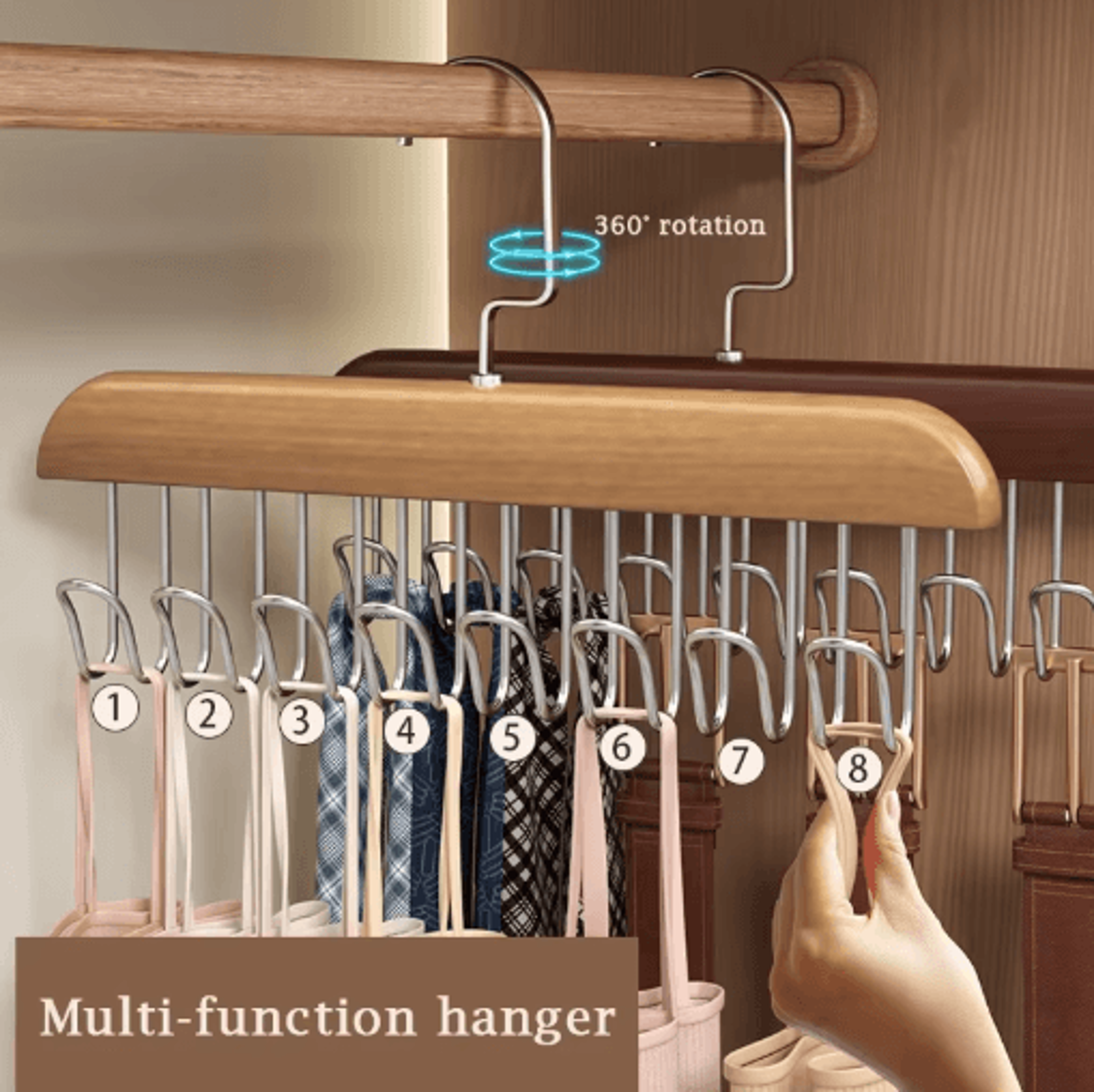 multi functional bra and accessory hanger 1 to 3 piece wardrobe organizer for women and men