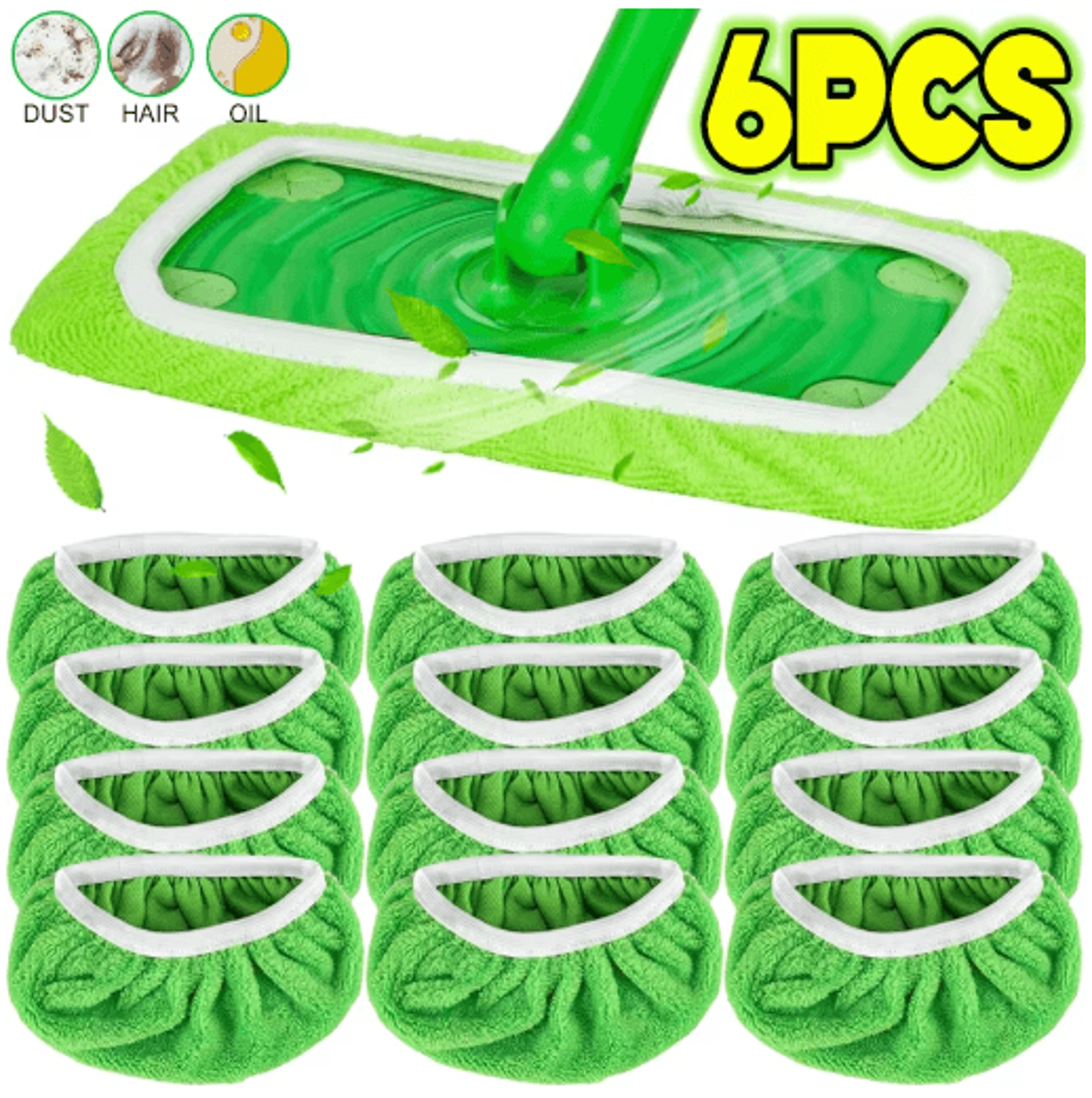 reusable microfiber mop pads wet and dry cleaning cloths for floors and furniture