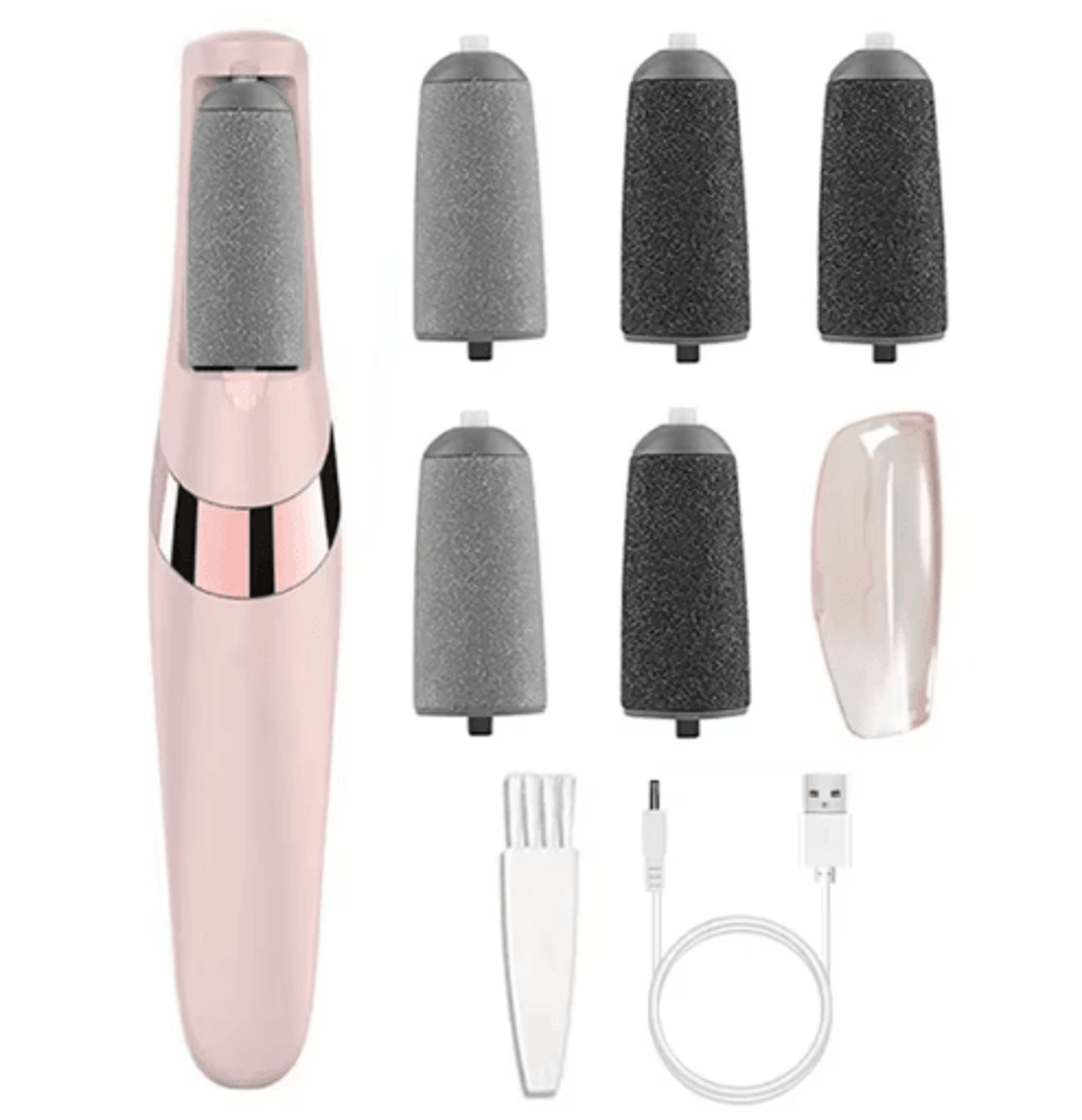 electric foot grinder electronic callus dead skin remover pink