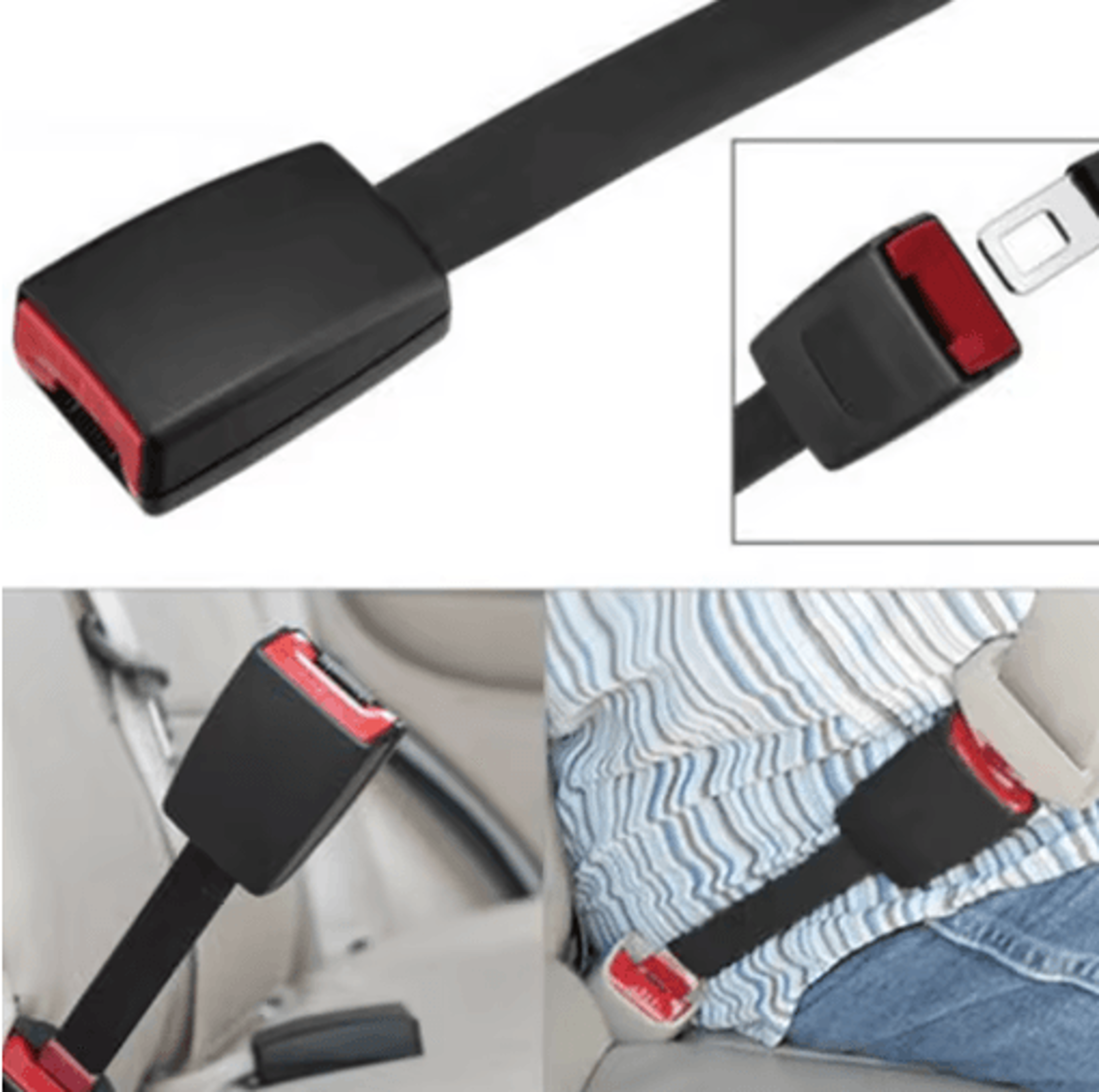 car seat belt extender buckle – thickened straight insert safety belt lengthener