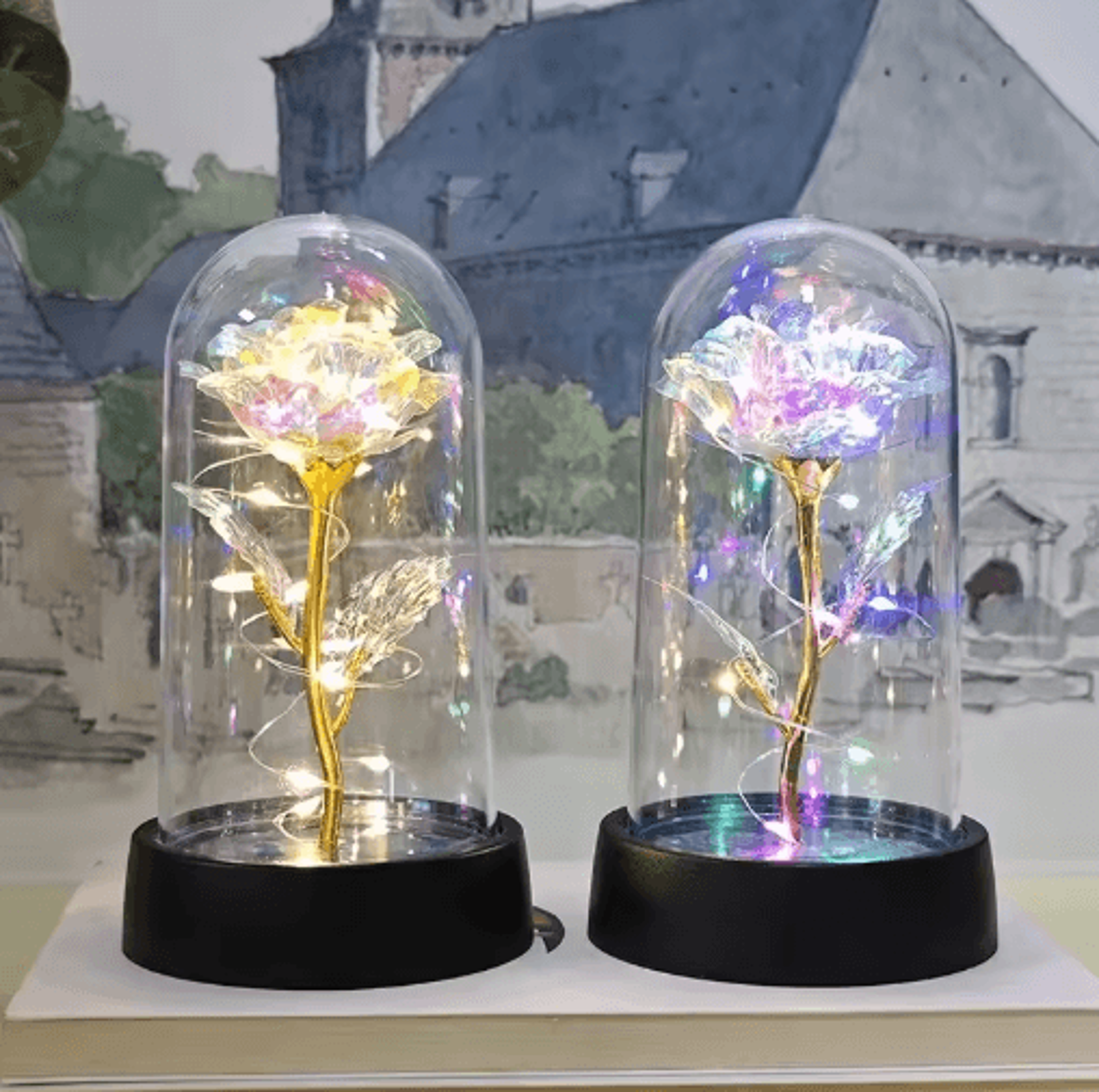artificial eternal rose with led light – romantic gift & home decor flower