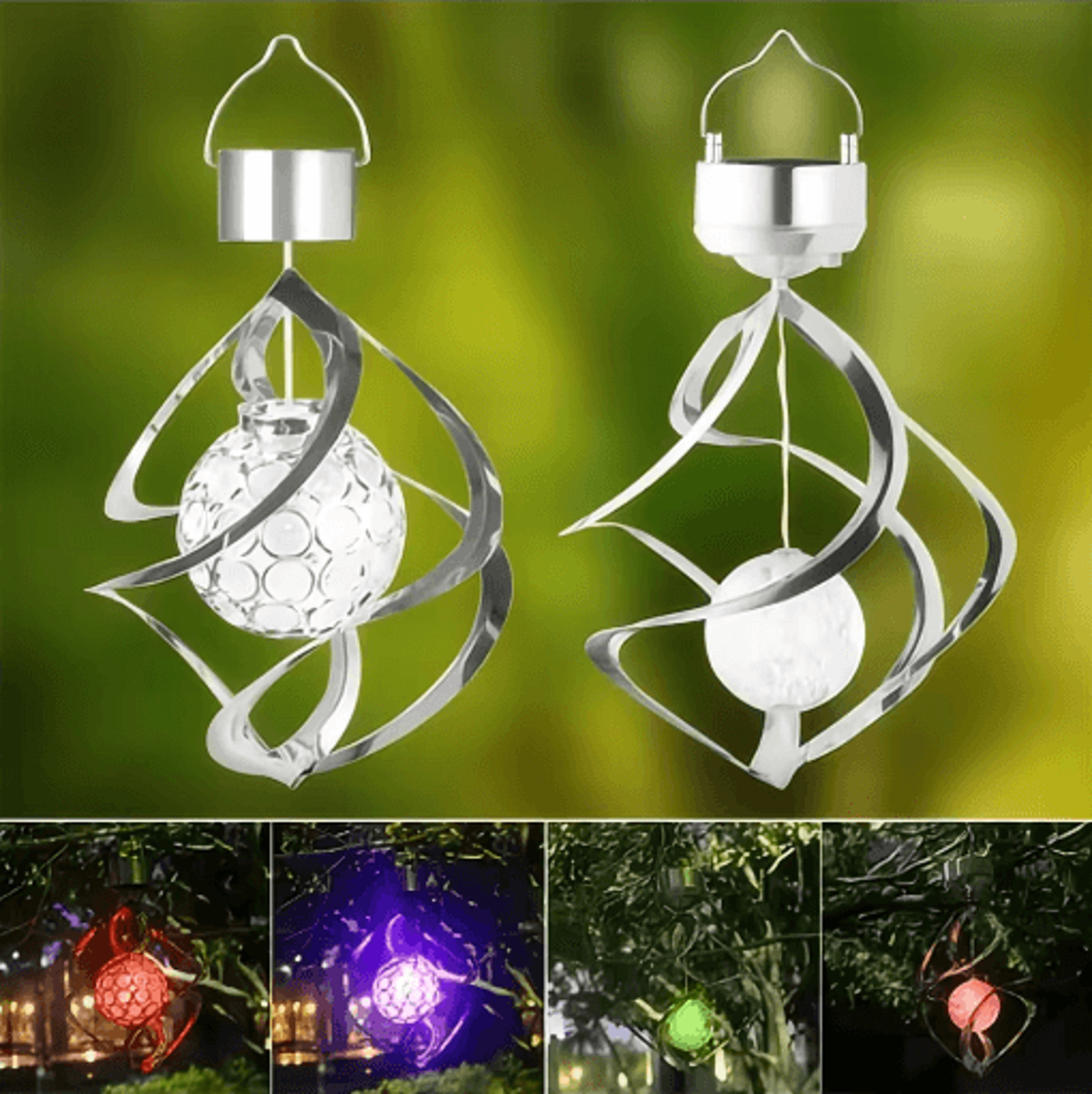solar wind chime pendant light outdoor garden decorative solar lamp