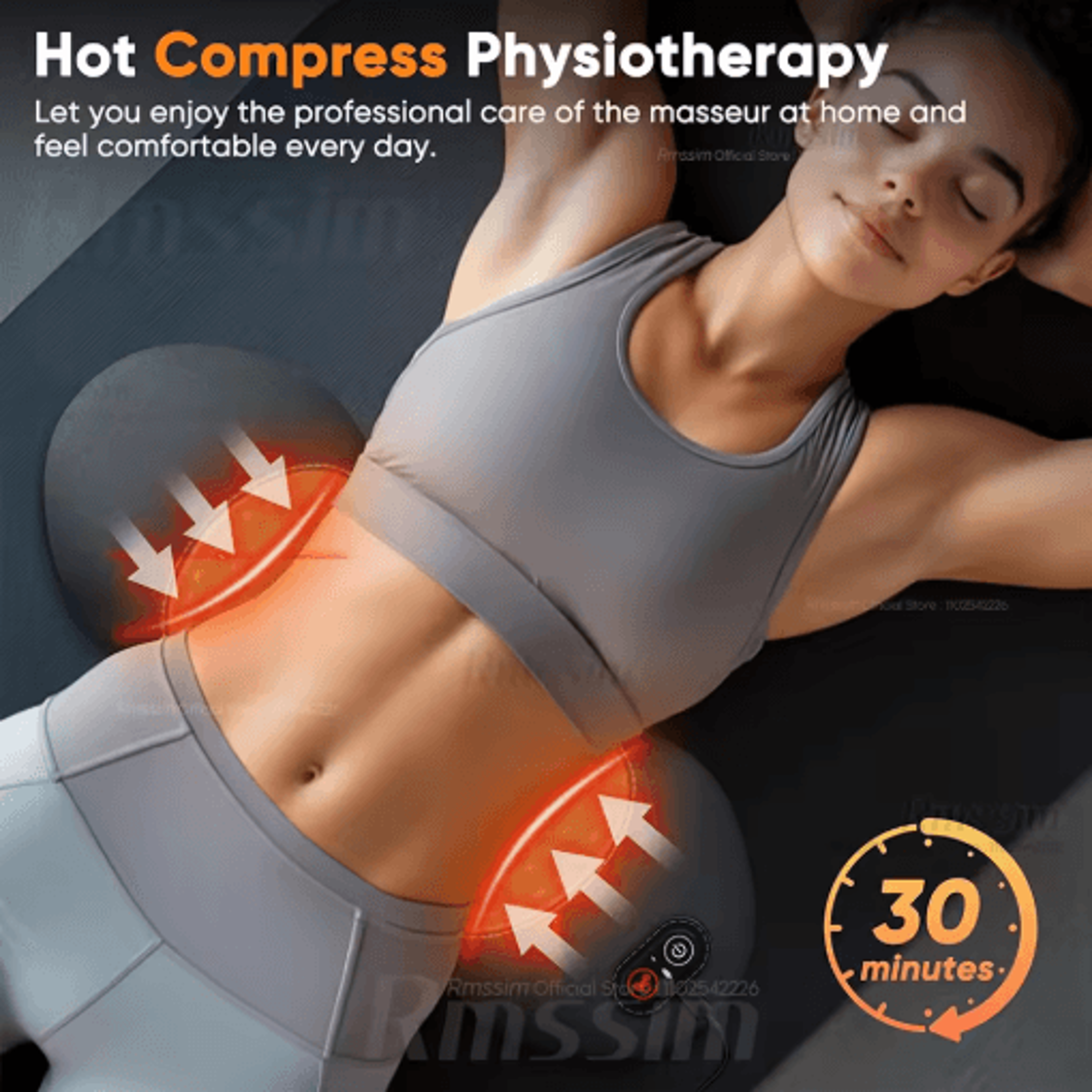 3 in 1 electric lumbar support pillow adjustable height heating and vibration relief