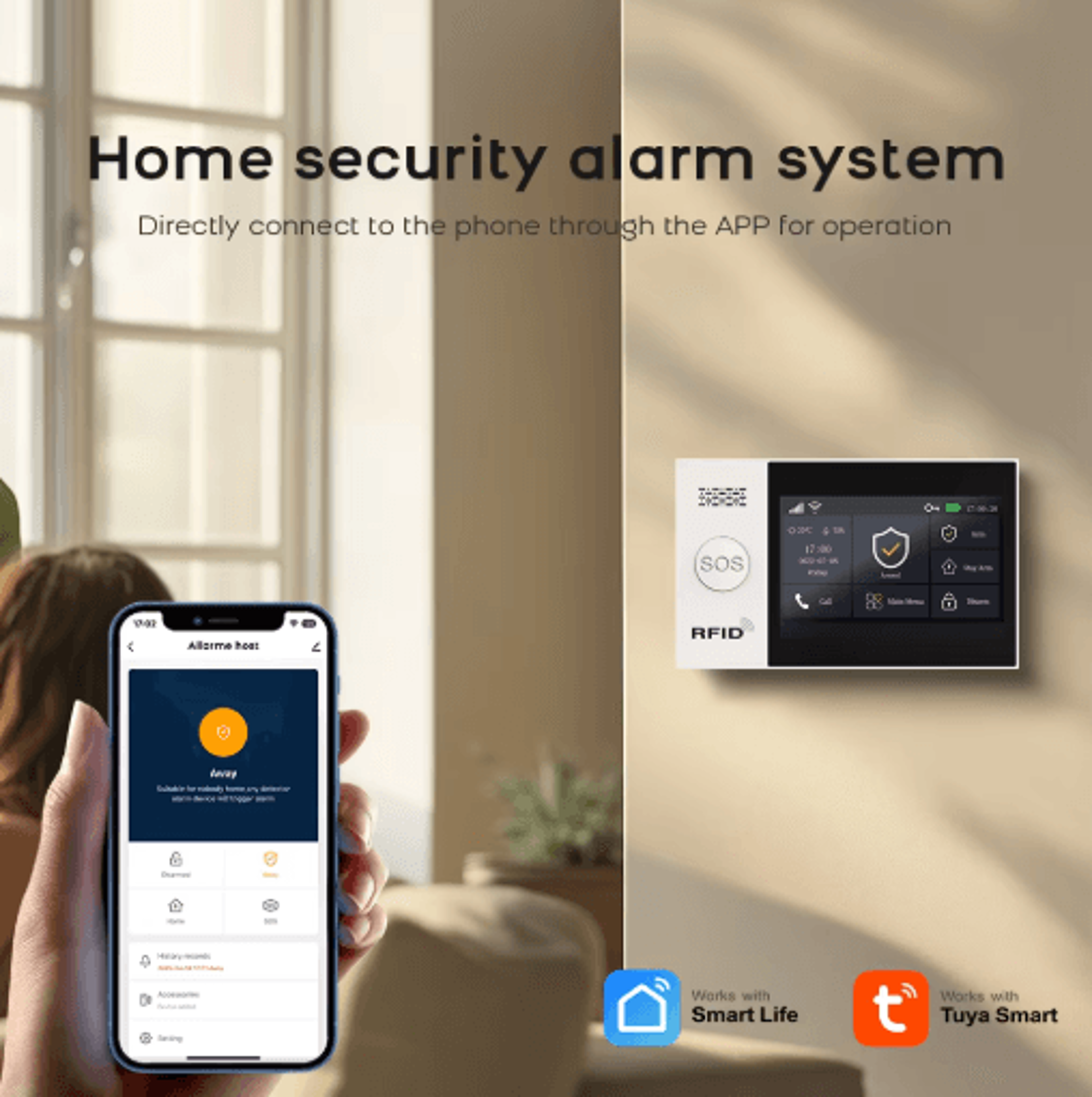 pgst pg-107 4g wireless home alarm system – smart wifi security with 4.3 touch screen
