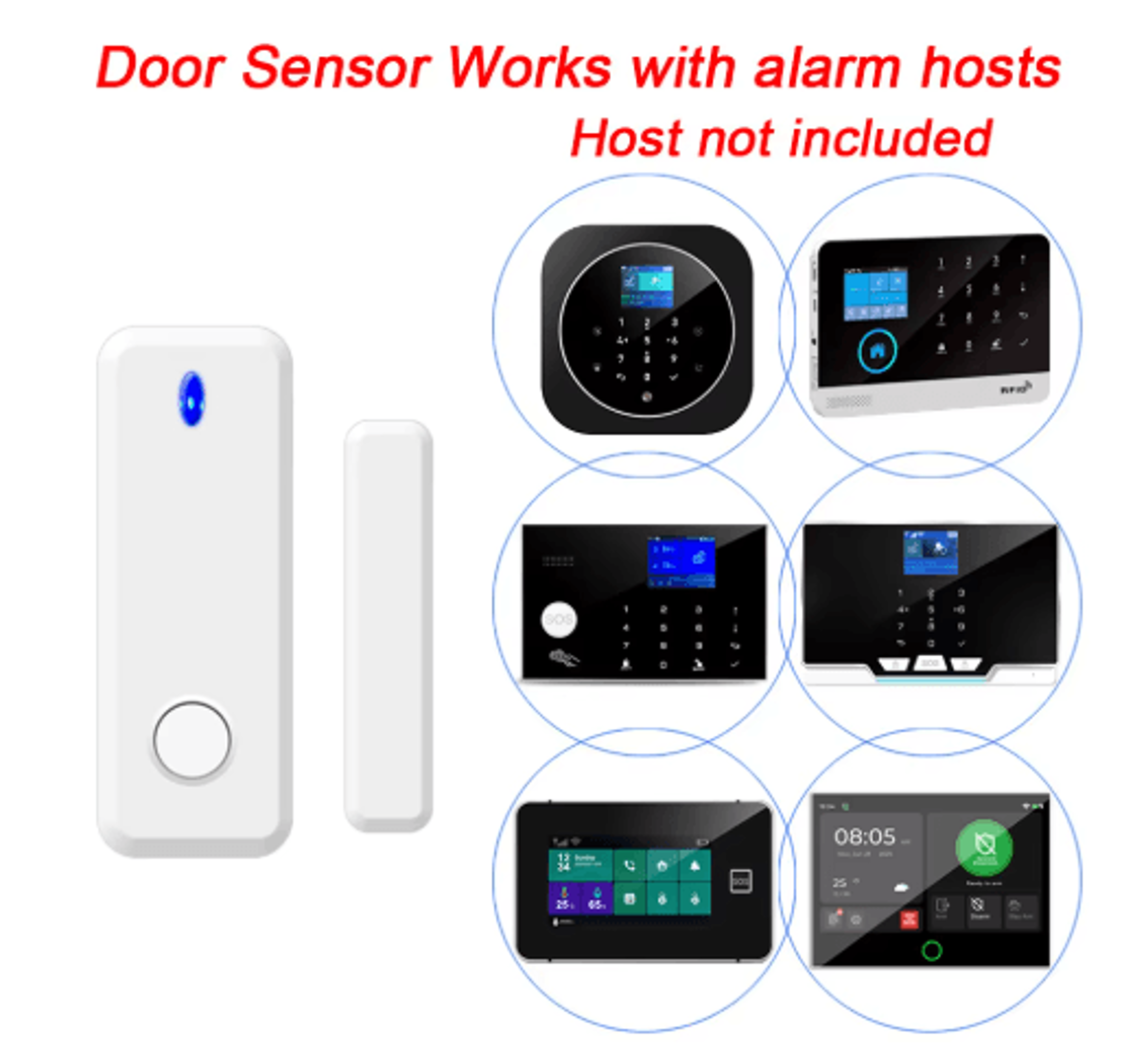 wireless door & window sensor – 433mhz open door detector for smart alarm systems
