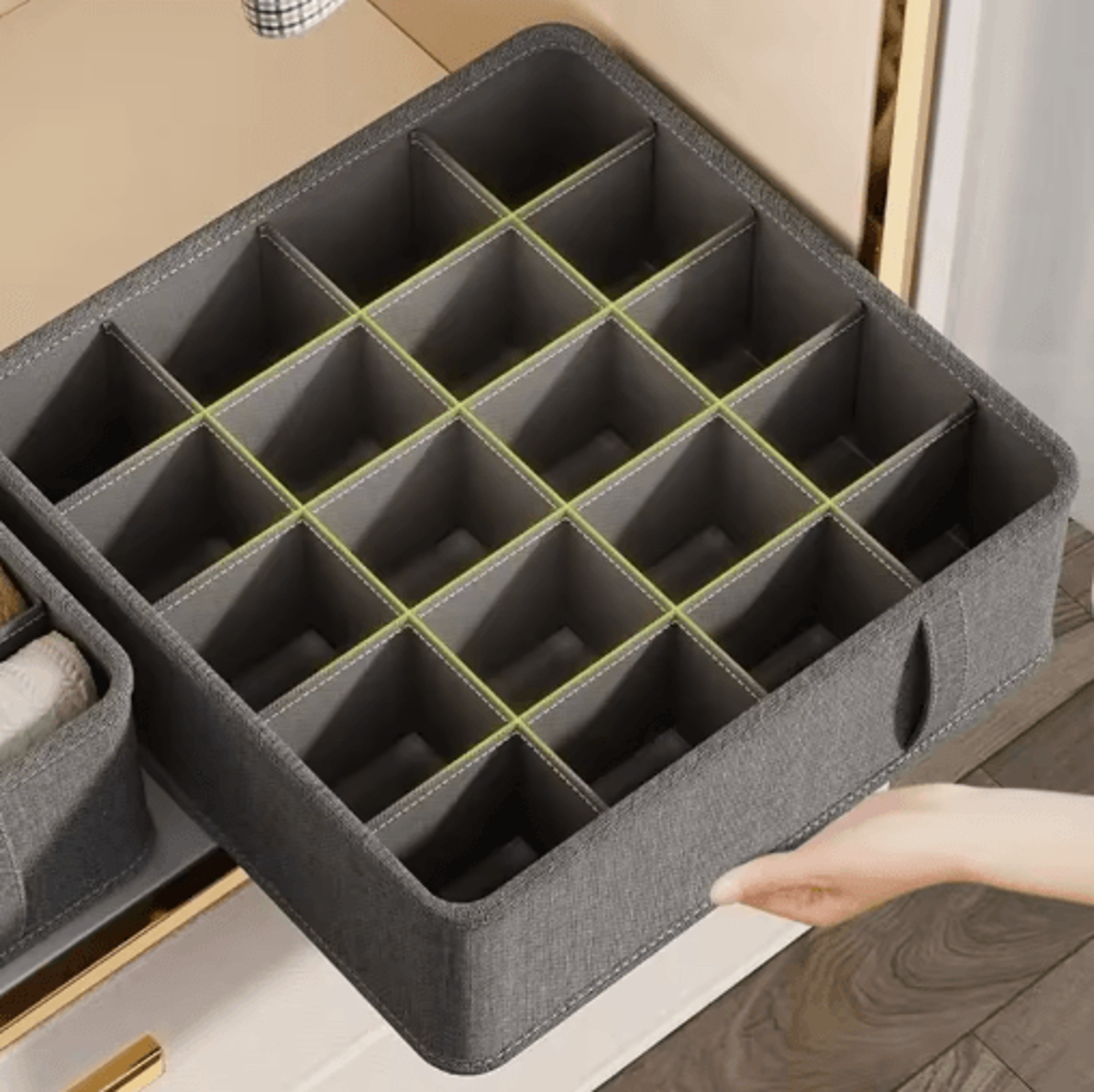 underwear drawer organizer – multi-compartment wardrobe storage box for socks & lingerie