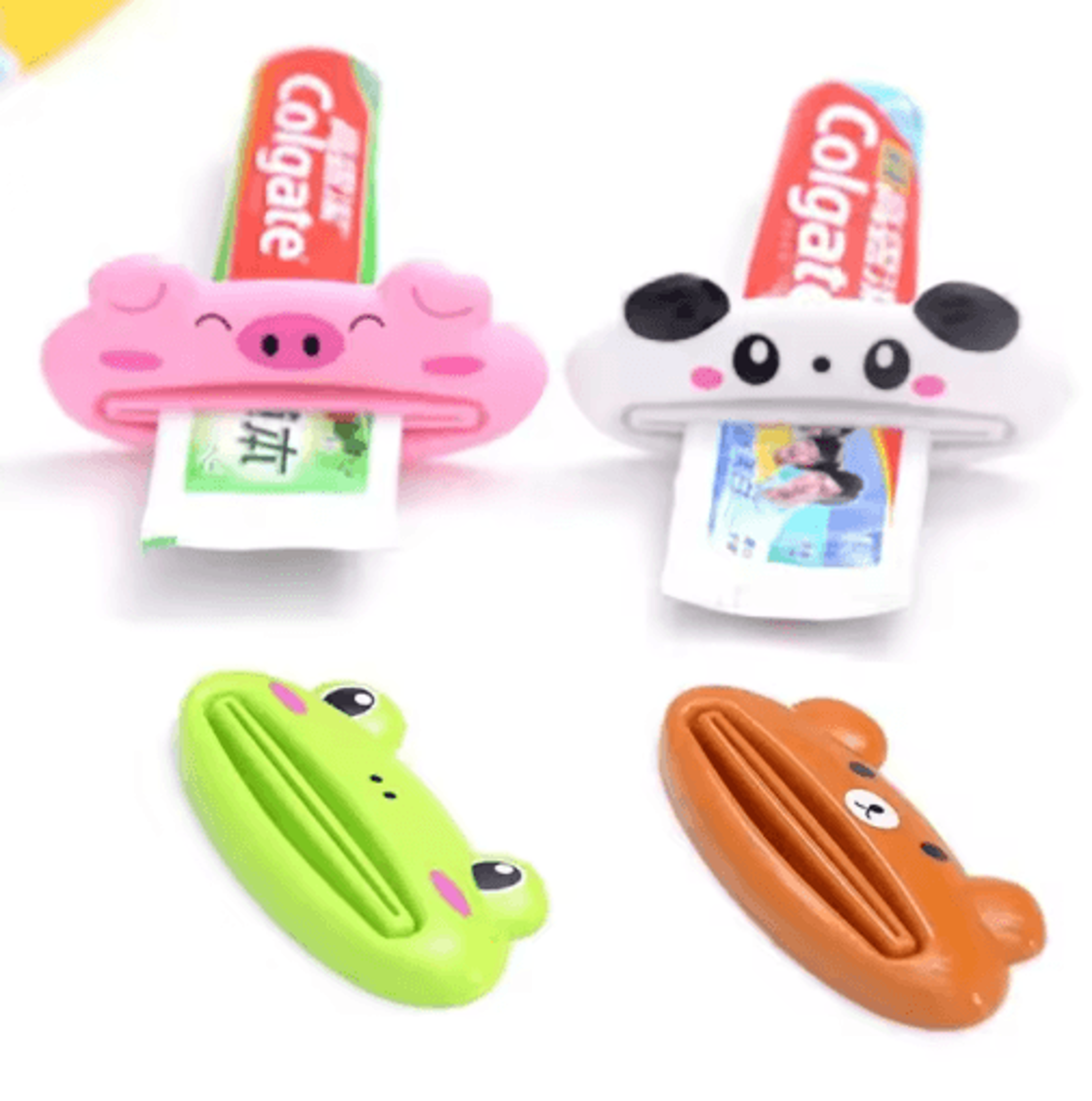 cute animal toothpaste squeezer – multifunction cartoon tube dispenser (2/4/5pcs)