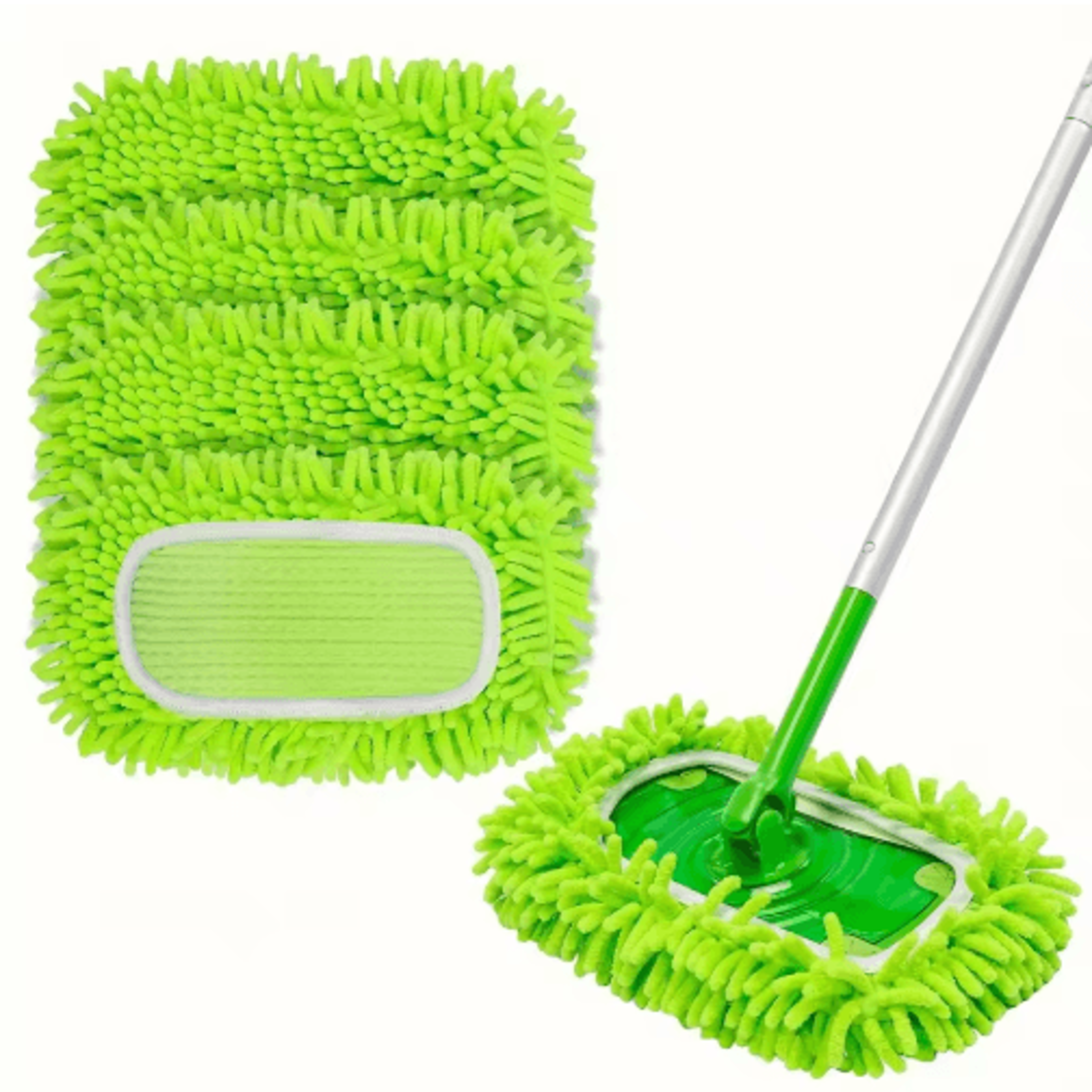 reusable chenille mop cloth covers (4-pack) – soft & highly absorbent floor cleaning pads