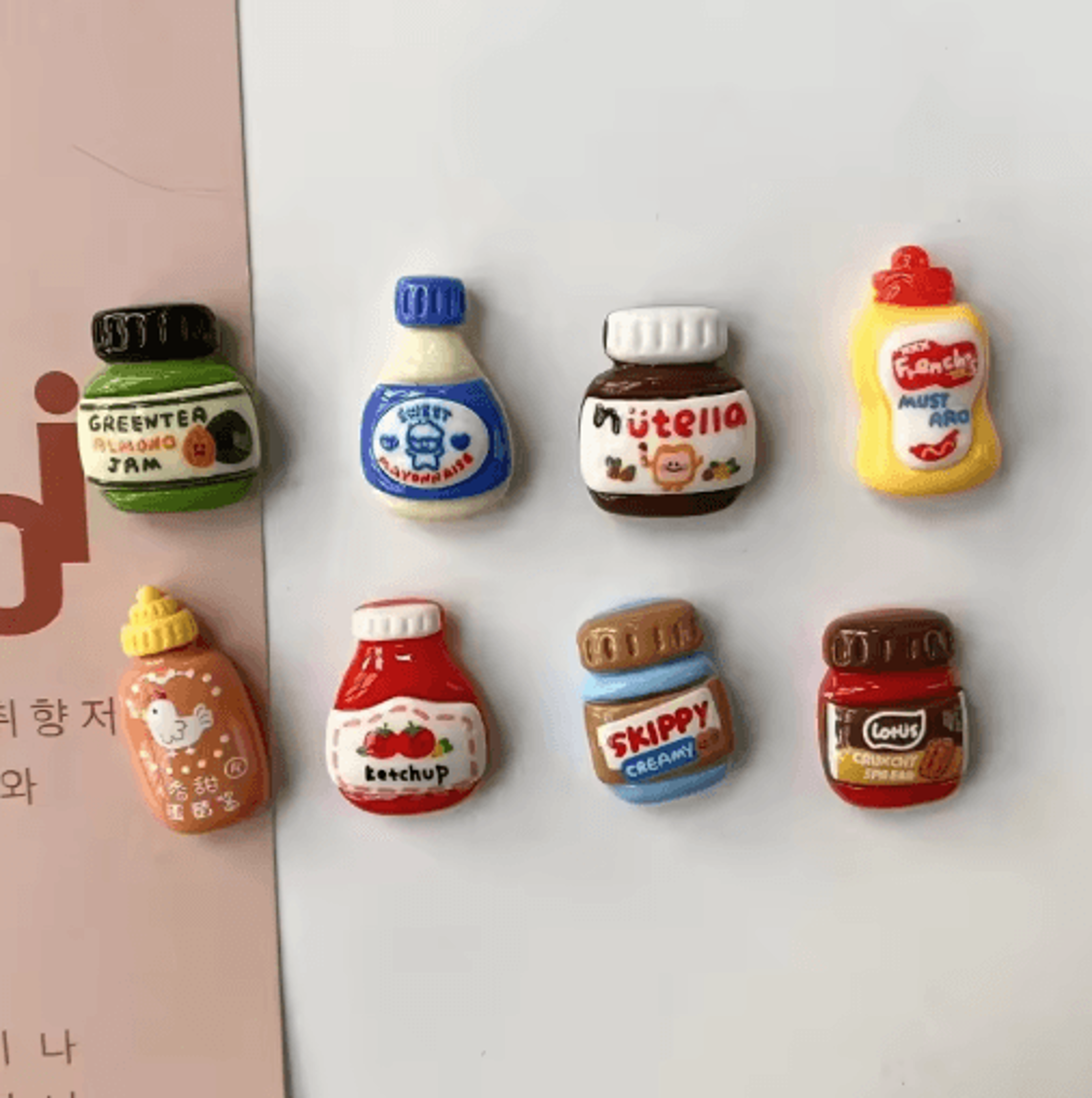 kawaii cartoon food refrigerator magnets (8-pack) – cute decorative fridge & locker magnets