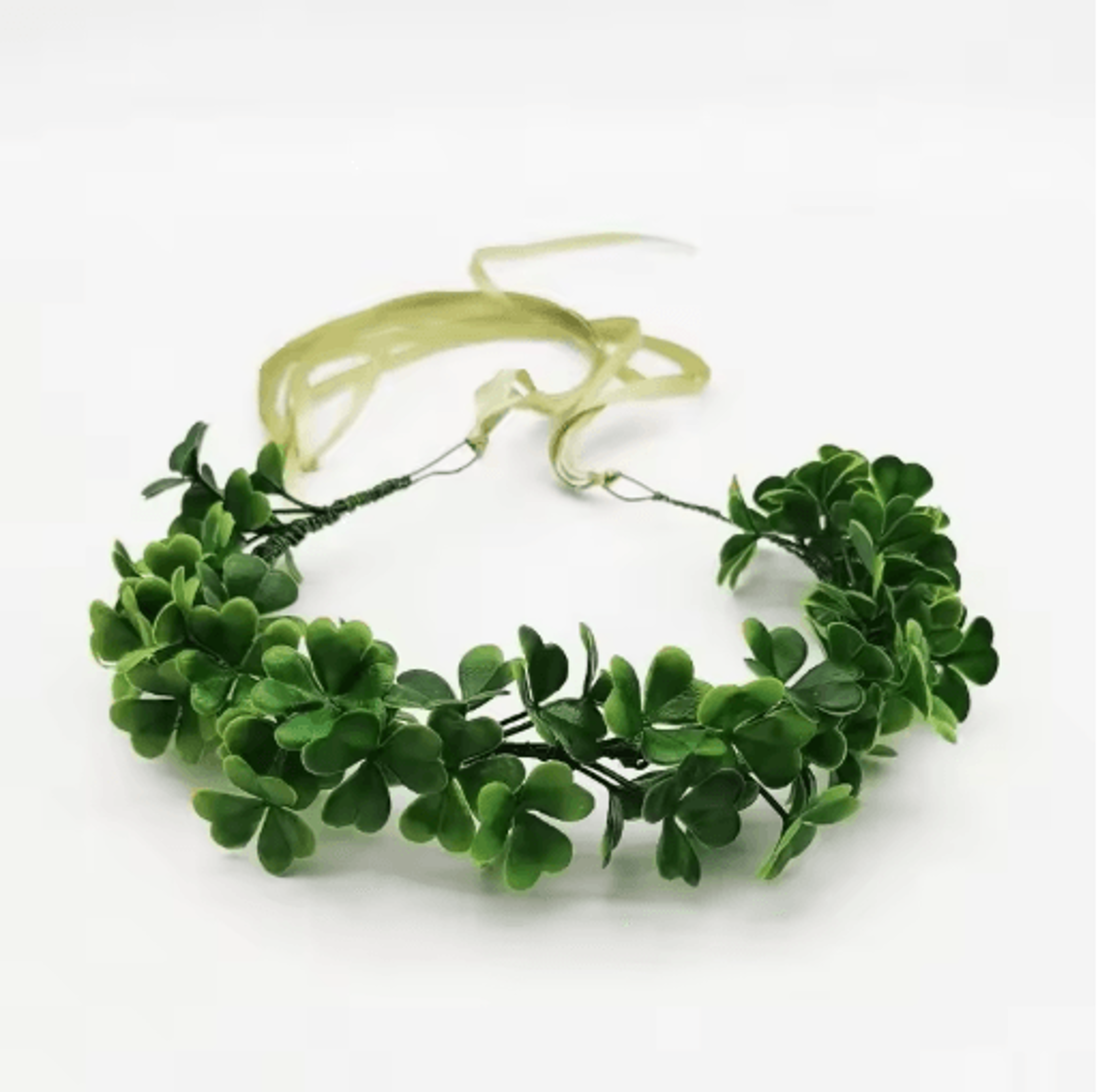 clover wreath headwear – st. patricks day lucky grass hair accessory for photography & festive decor
