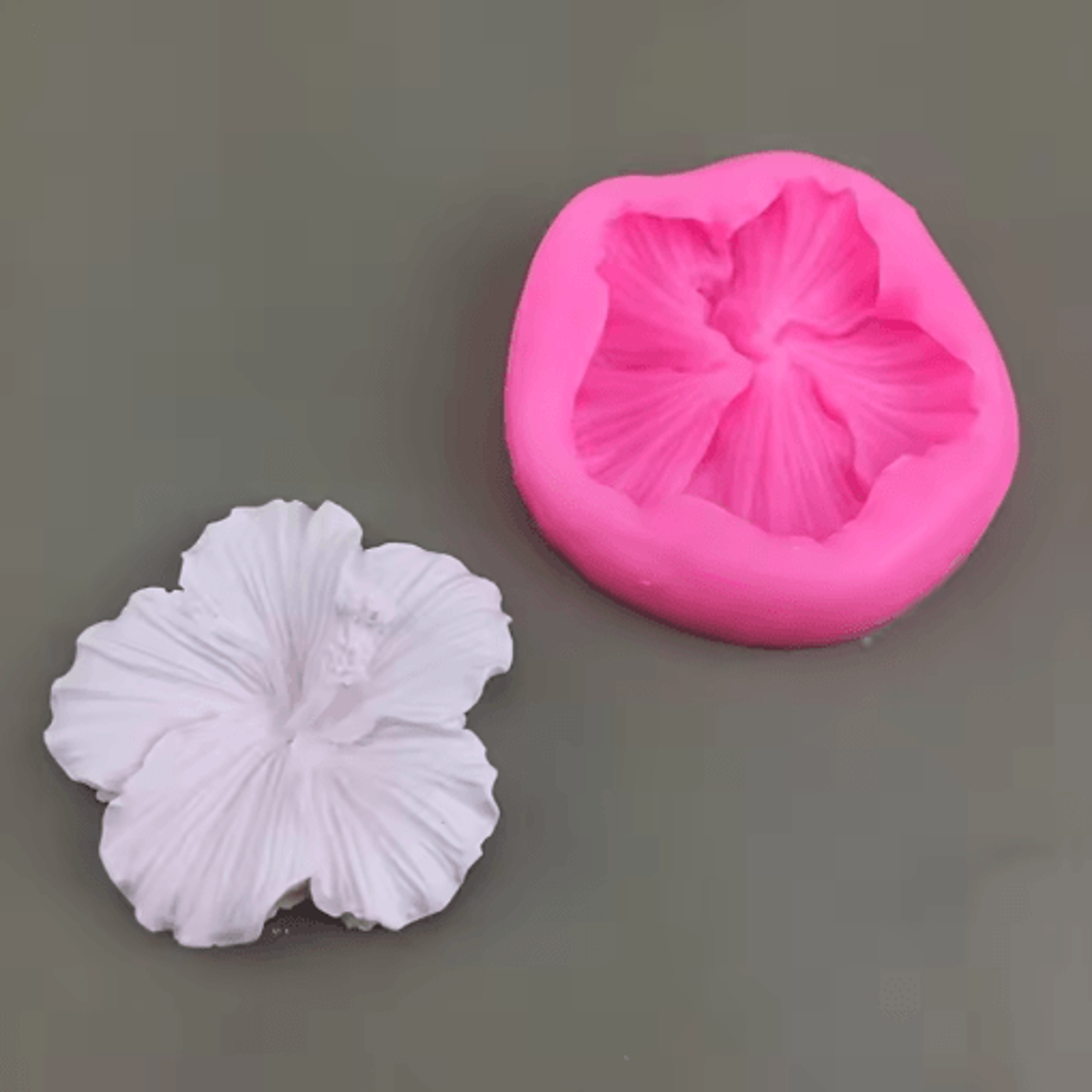 silicone hibiscus flower mold – 5-petal round flower casting mold for diy crafts