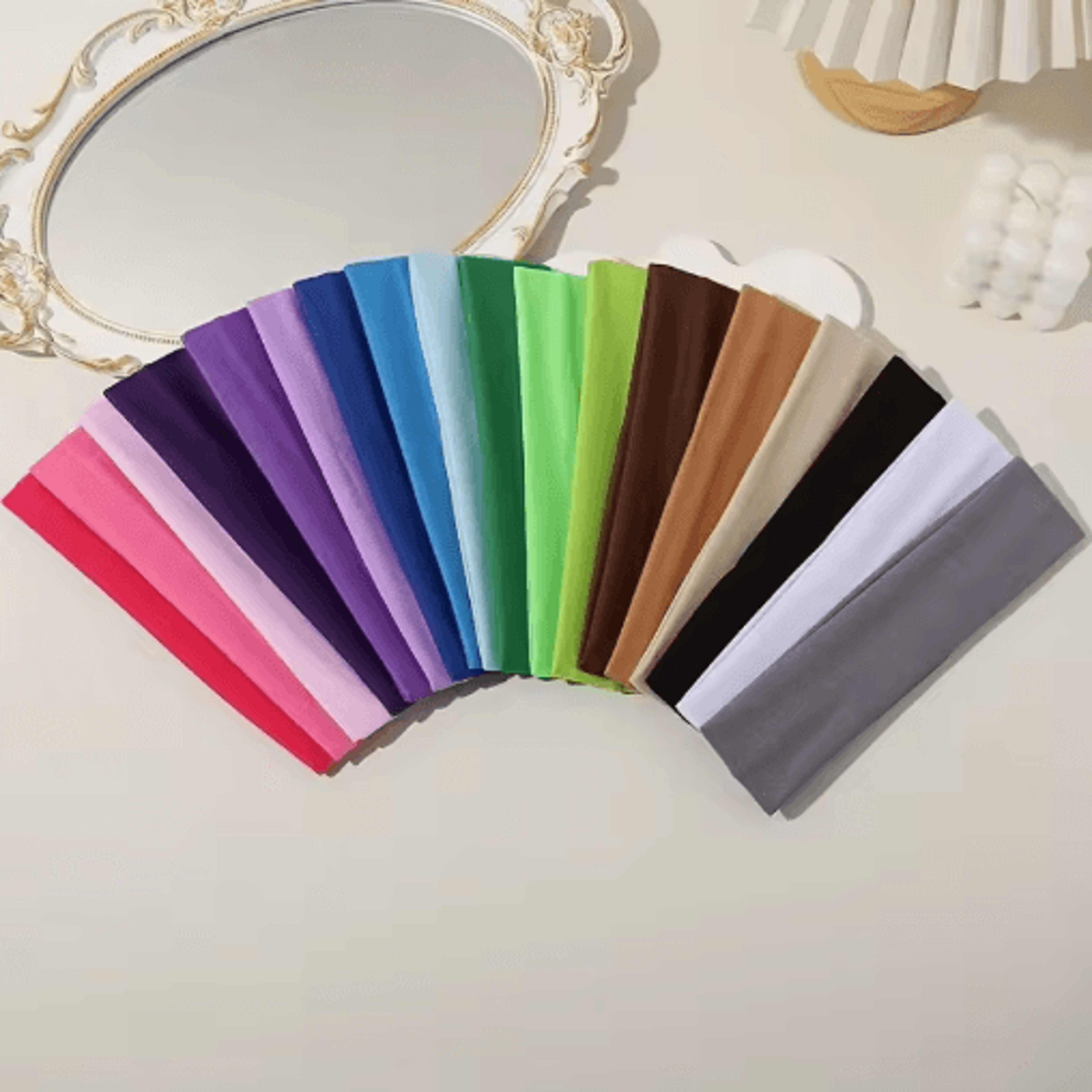 elastic knitted hair bands for women – solid color fashion headbands for sports, yoga & makeup