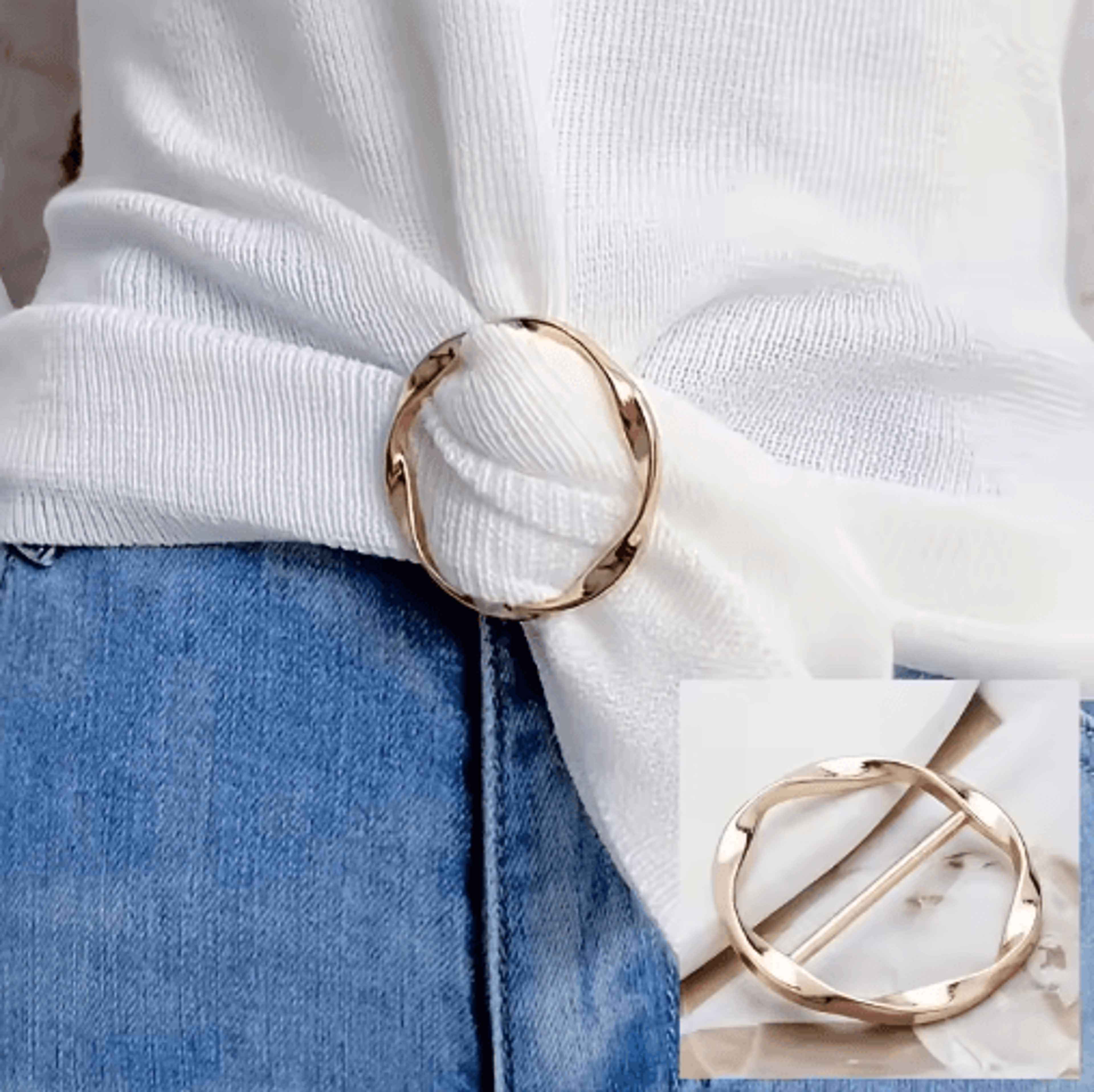 adjustable shirt ring & scarf buckle set (5-pack) – multipurpose fashion belt accessories