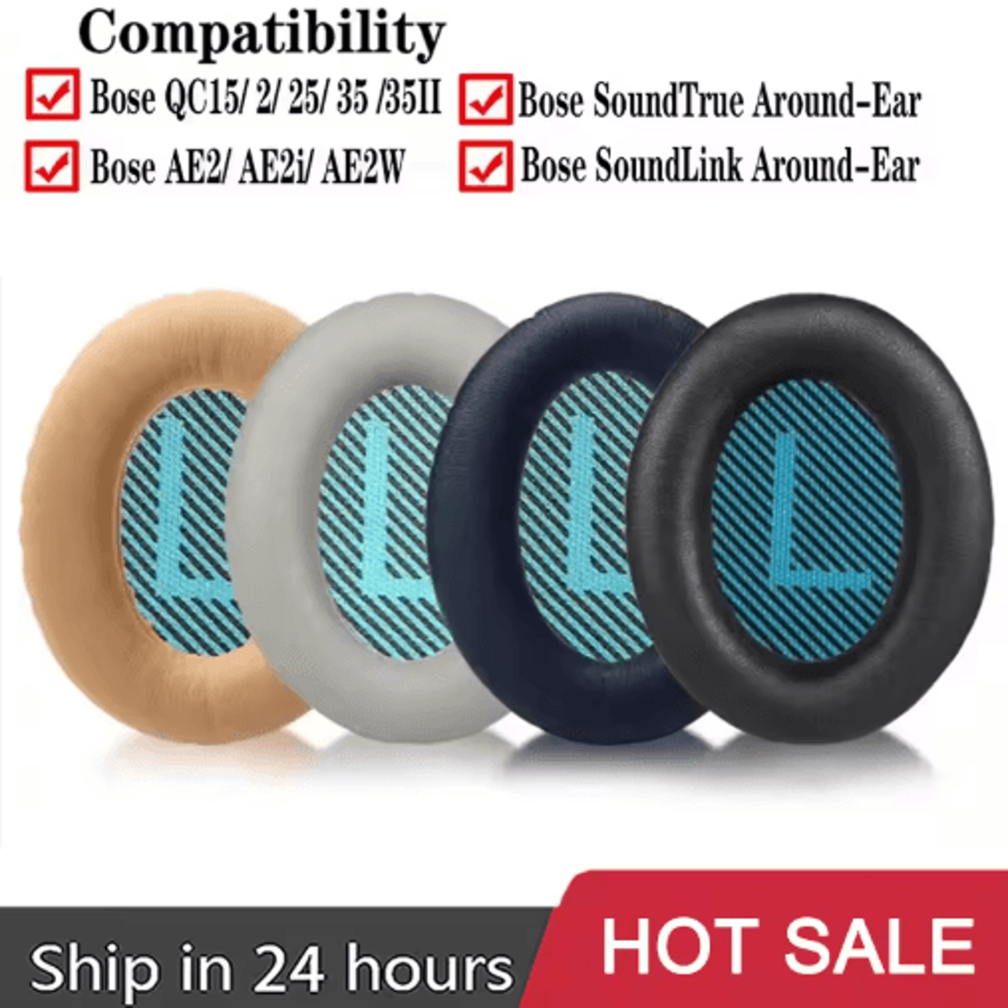 replacement ear pads & headband set for bose quietcomfort & soundtrue headphones