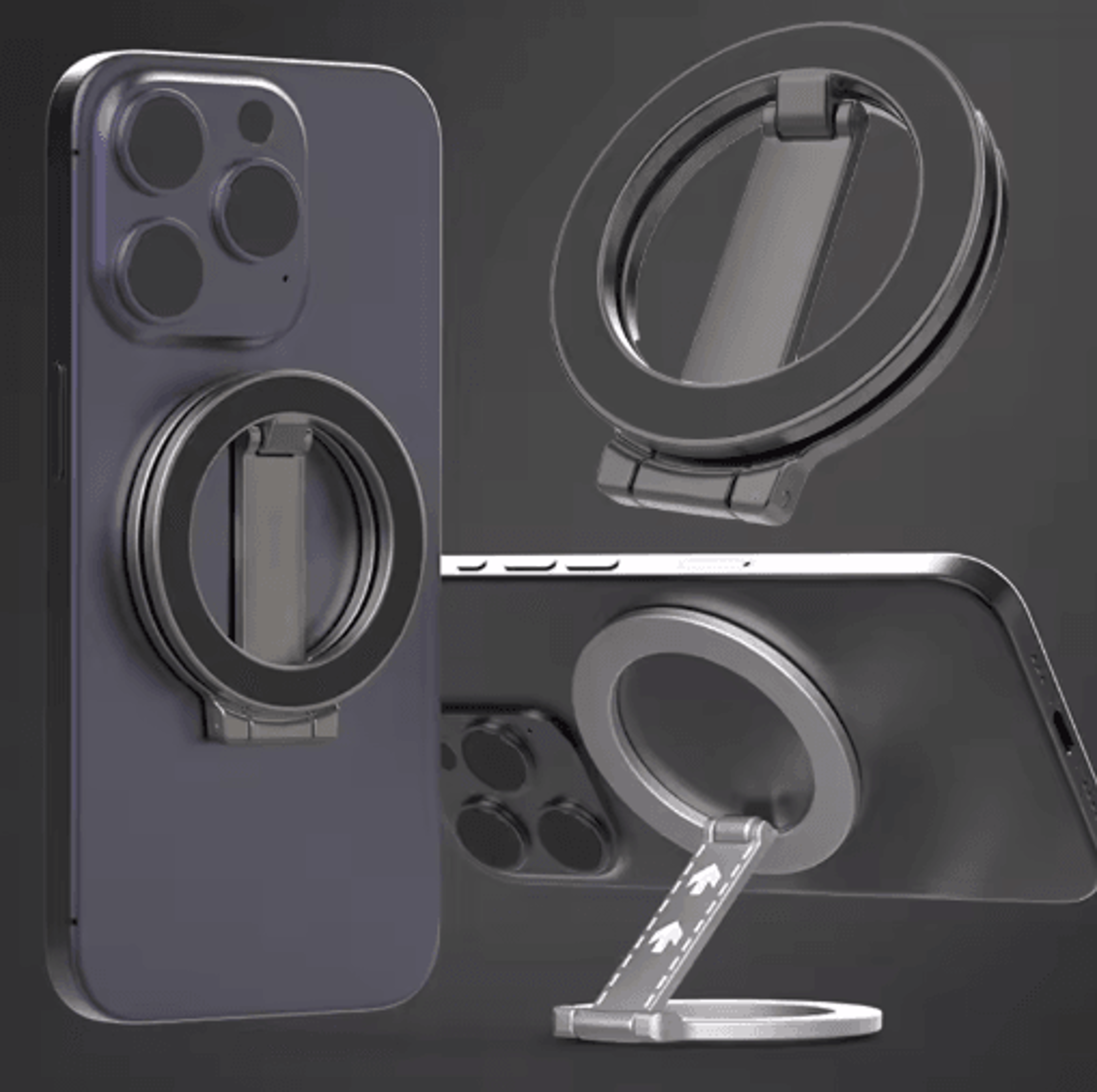 magnetic ring phone holder – foldable magsafe stand with double-sided magnet