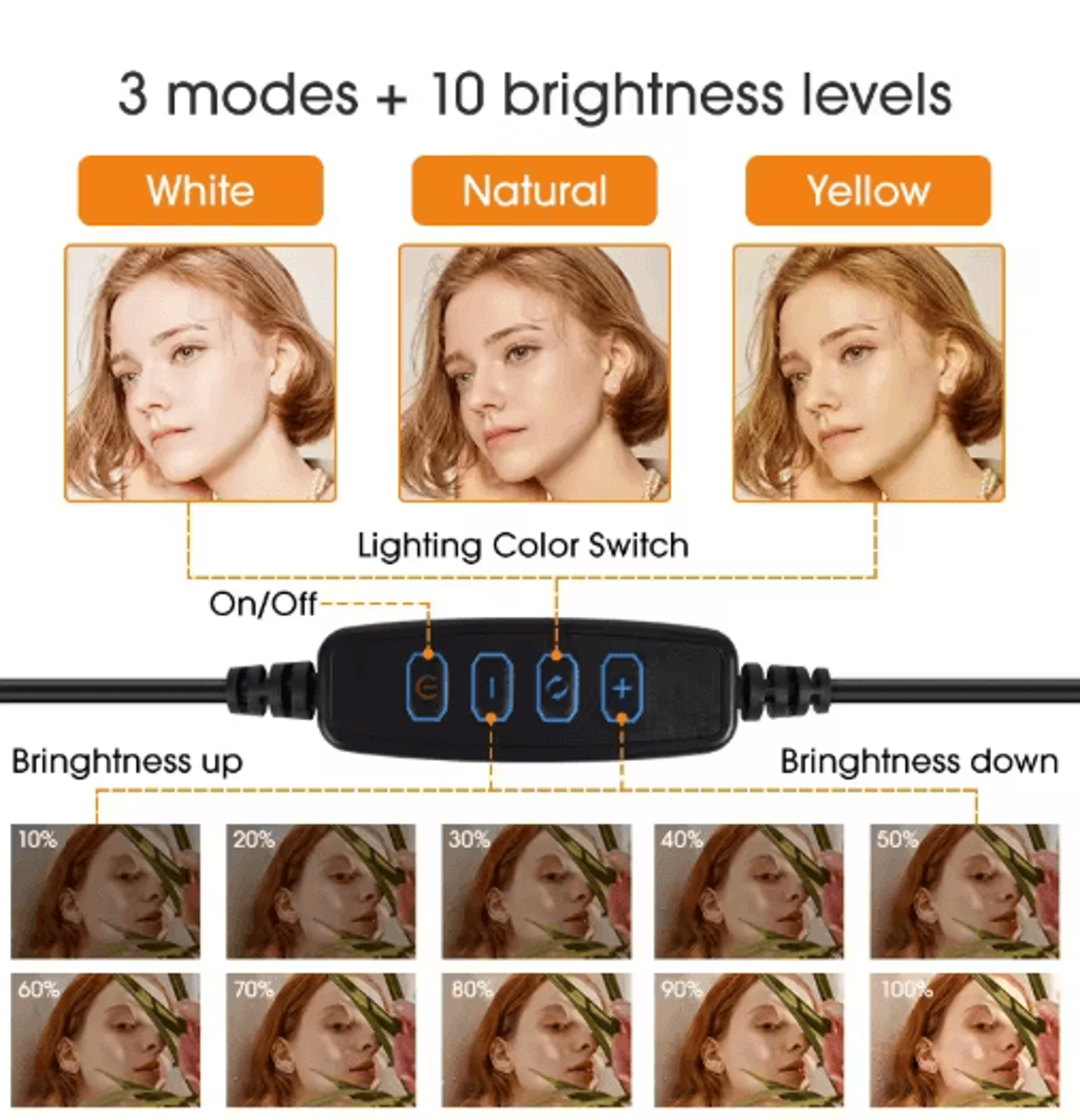 led selfie ring light with phone holder portable ring lamp for video photography and youtube