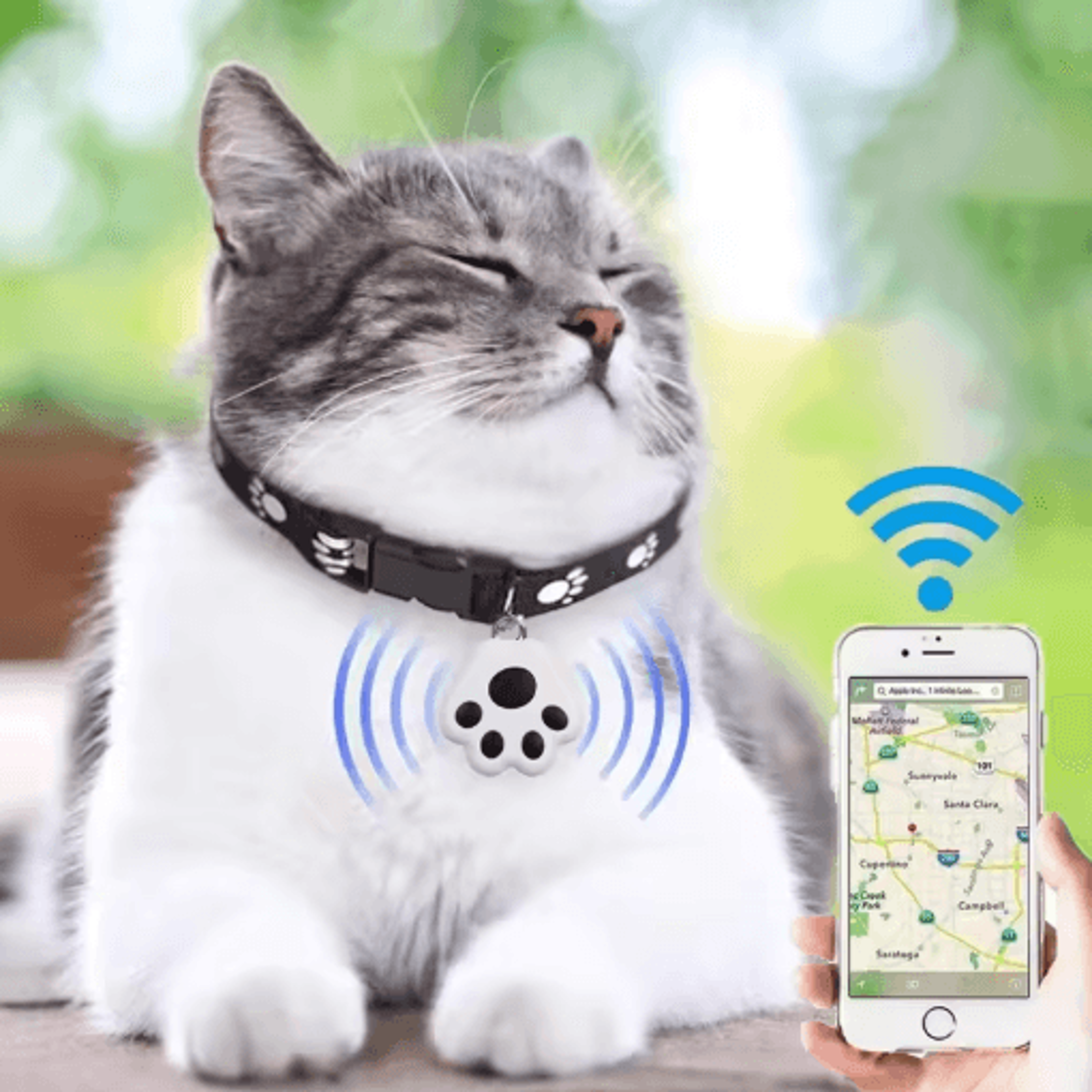 cat paw mini tracker tag cute anti lost locator for pets keys and wallets