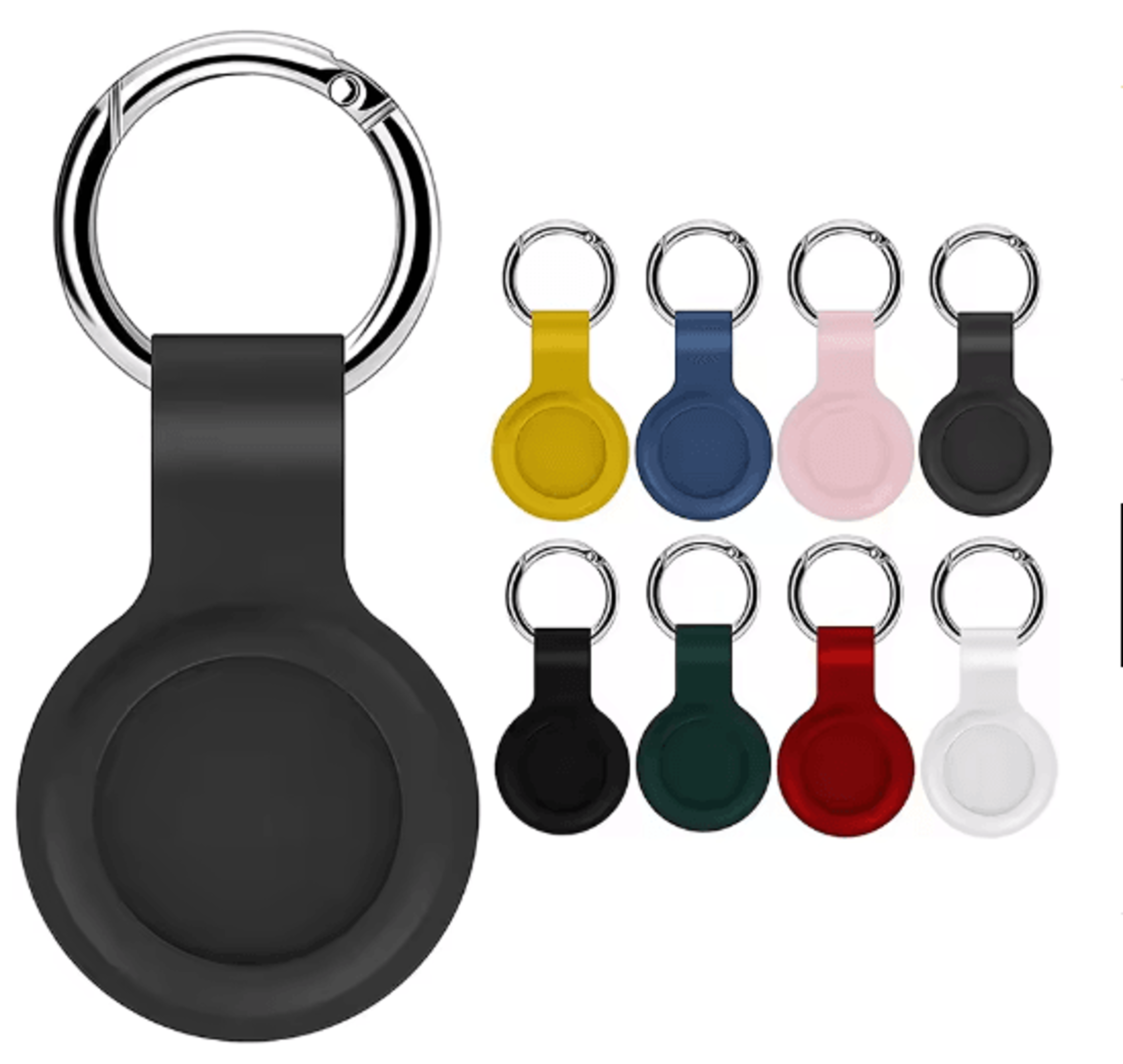 soft silicone airtag case with keychain anti scratch protective cover