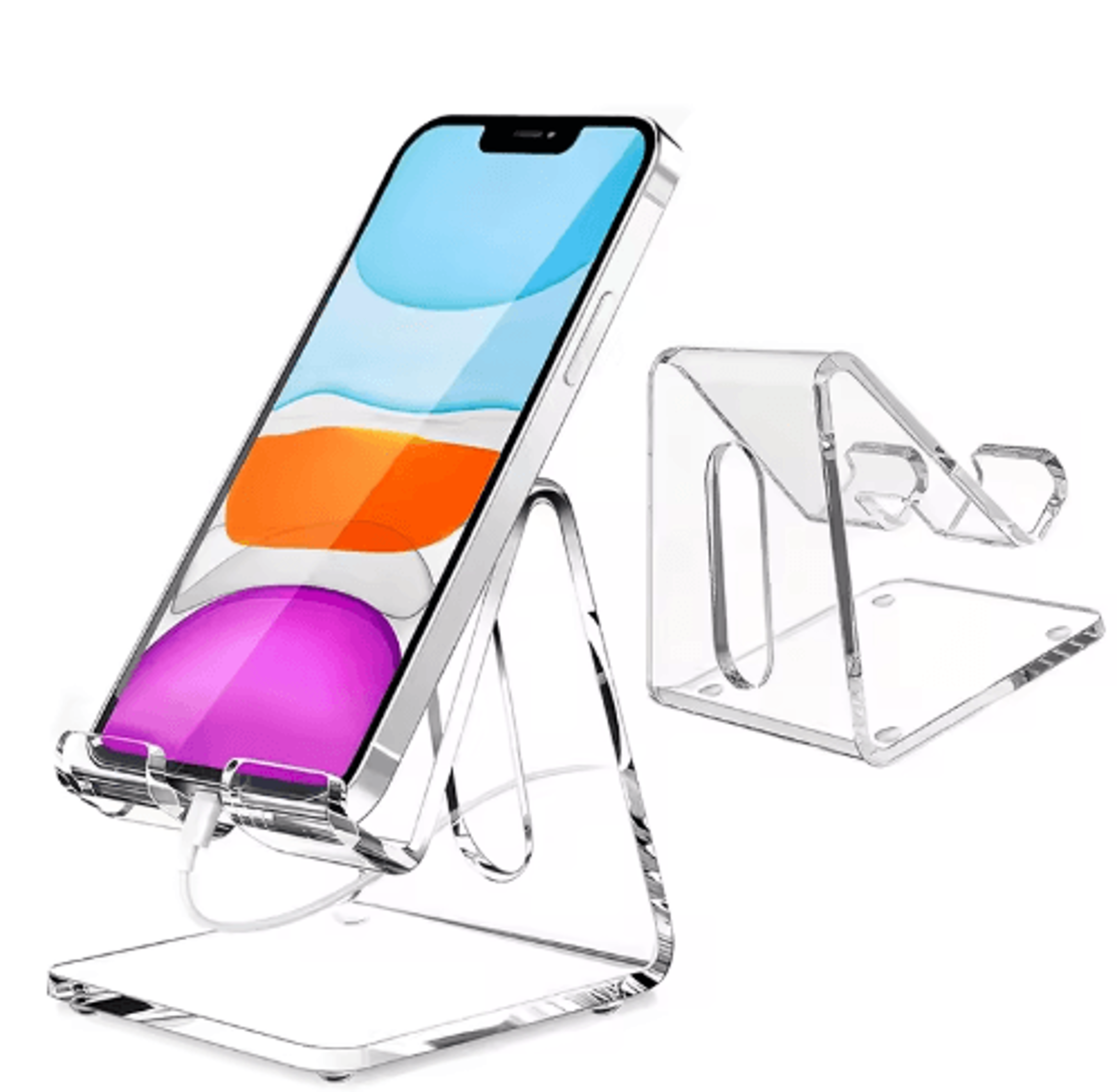 acrylic transparent phone stand – portable desktop holder for phones & tablets