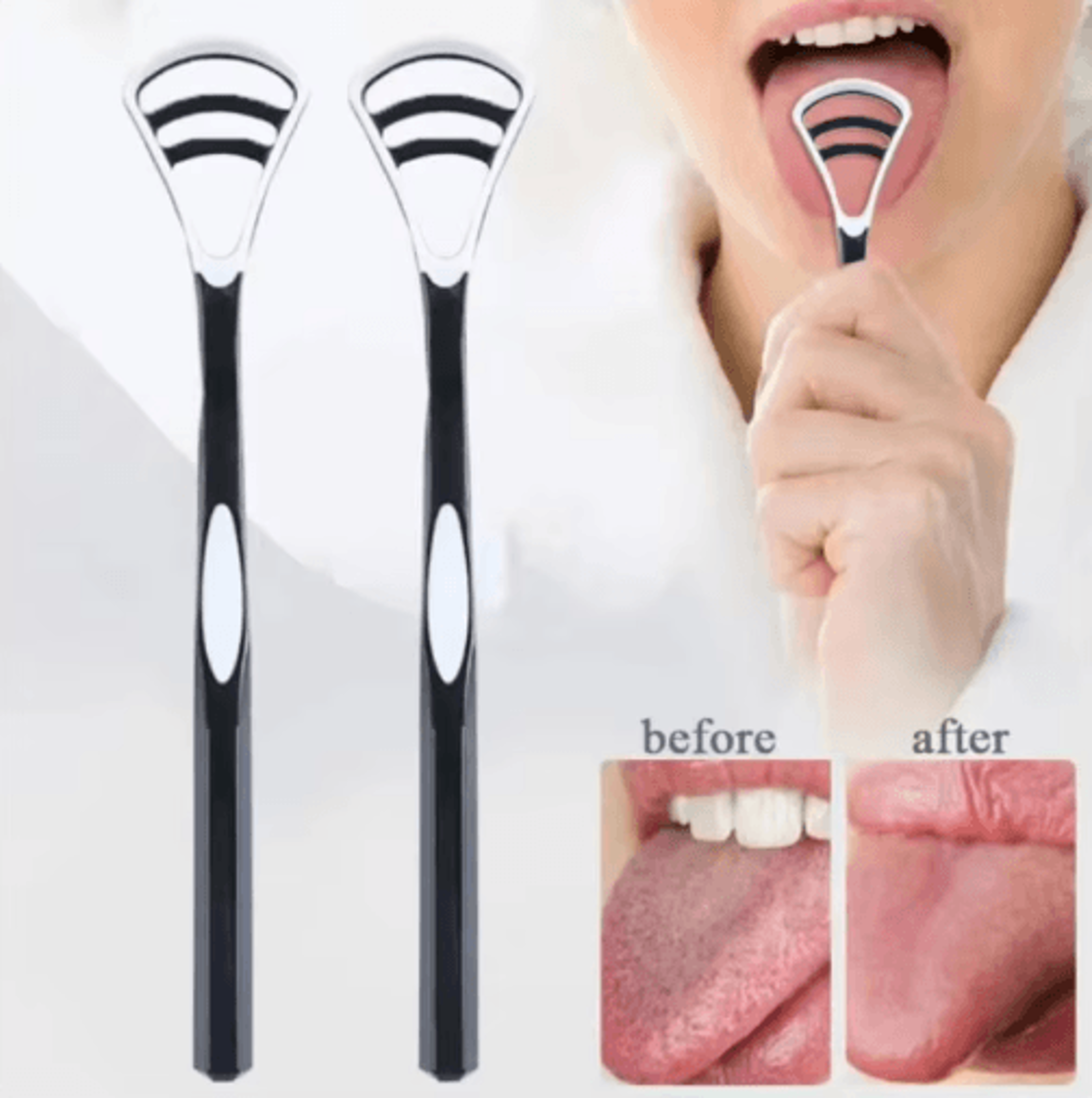 tongue scraper for deep cleaning, fresh breath & daily oral care