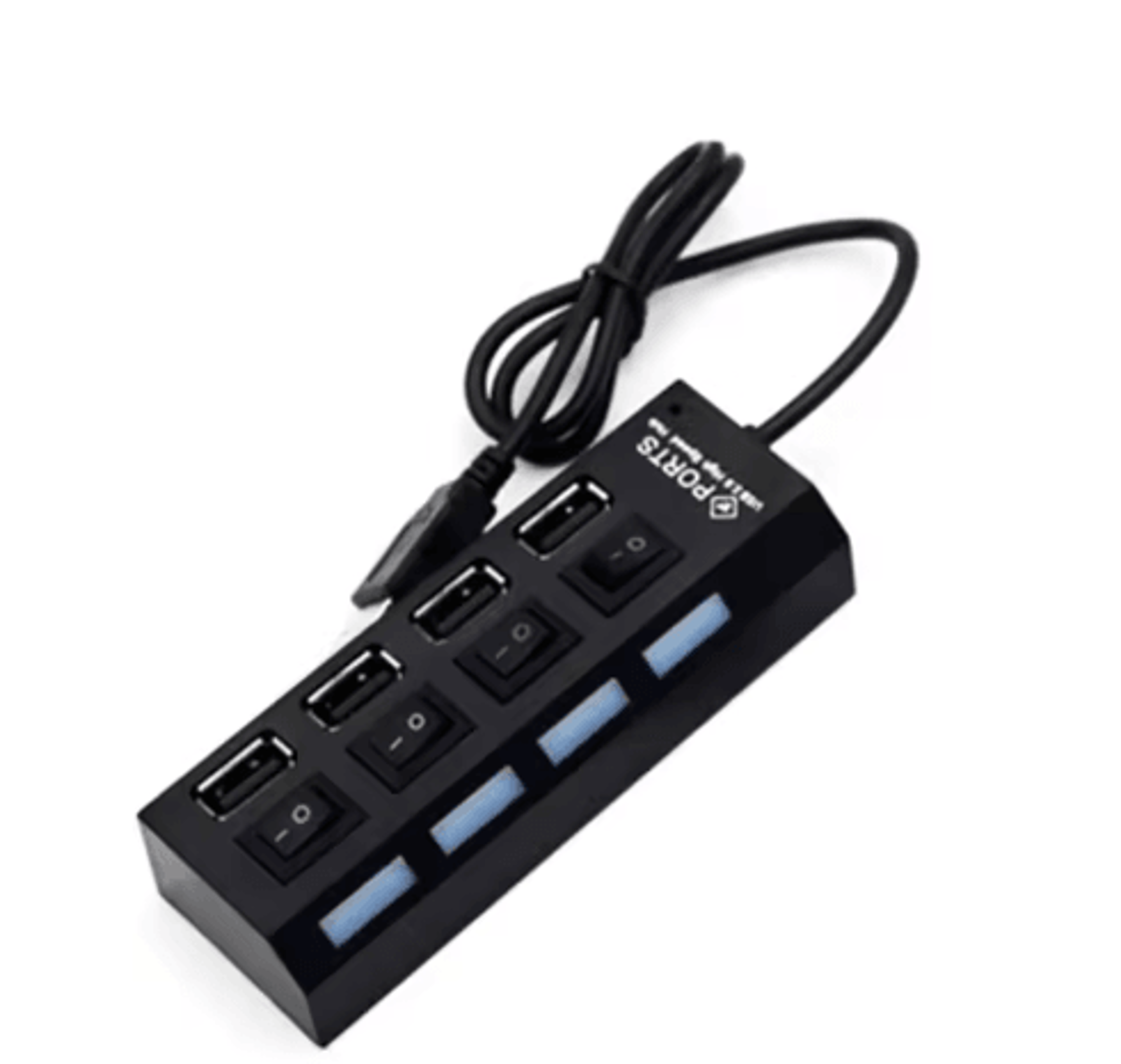 4-port usb 2.0 hub with led switch – high-speed usb splitter for pc & laptop
