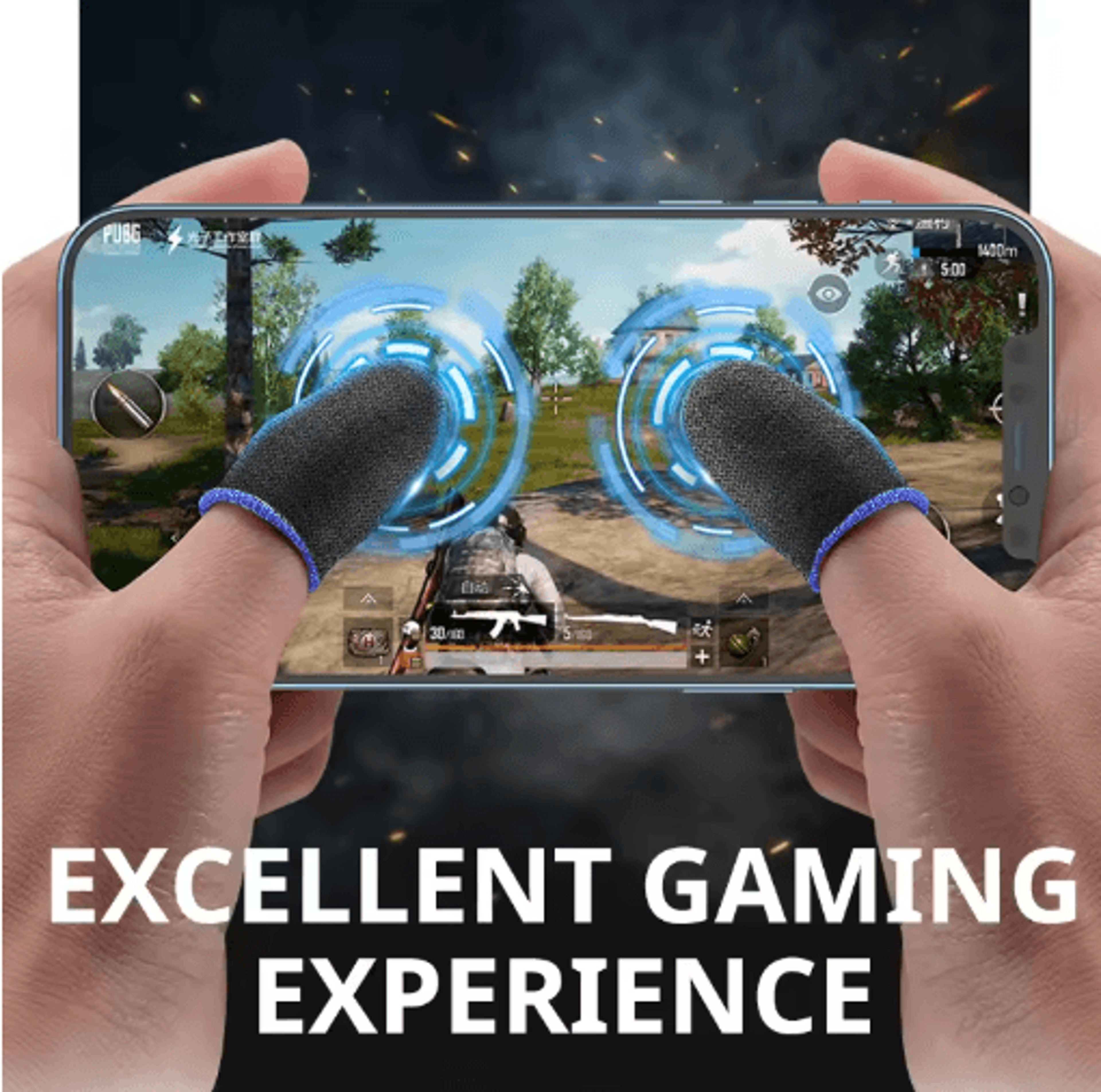 luminous gaming finger sleeves for pubg mobile & touchscreen play (20/40 pcs)