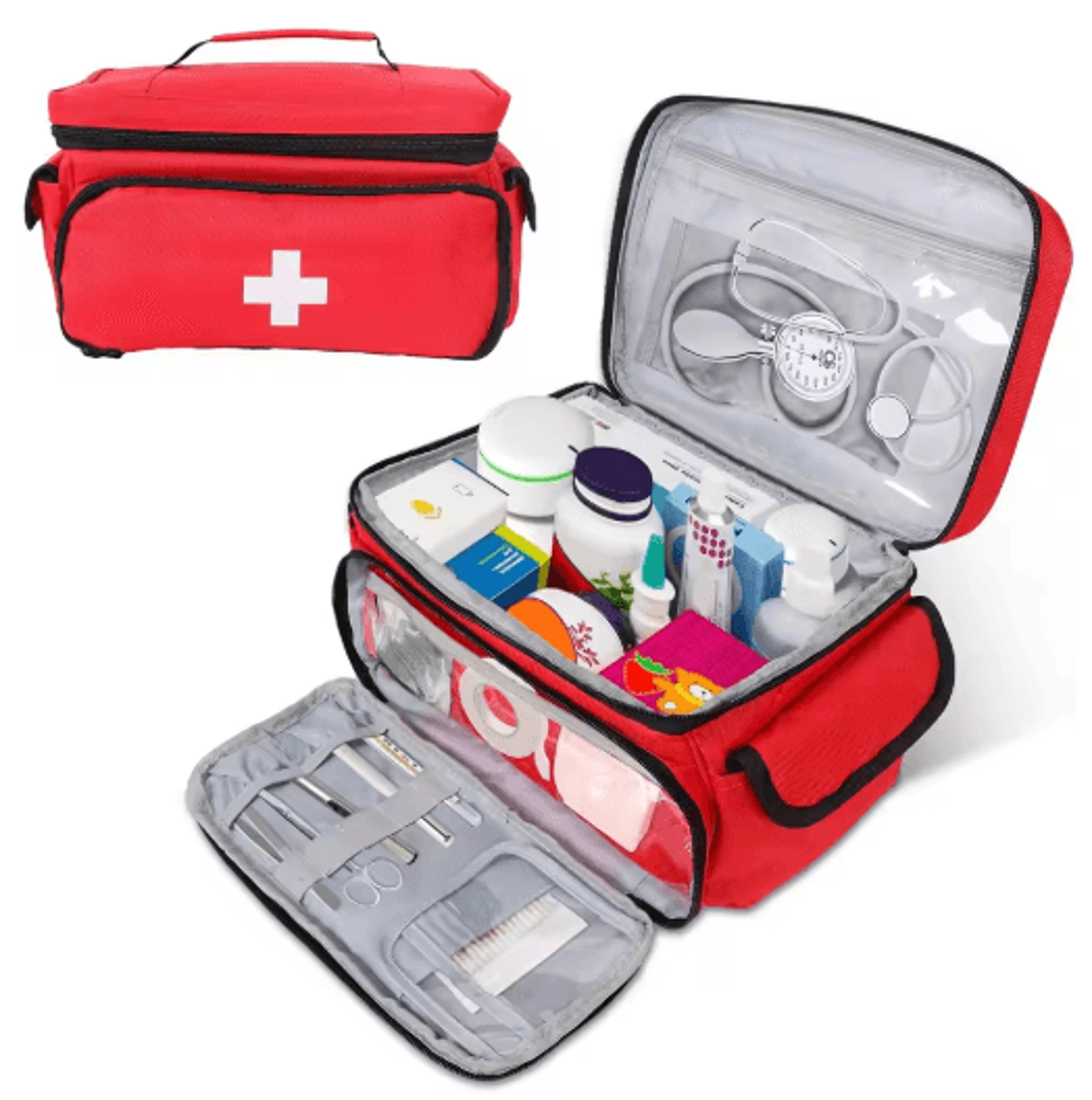 mini portable medicine bag travel first aid and emergency storage kit