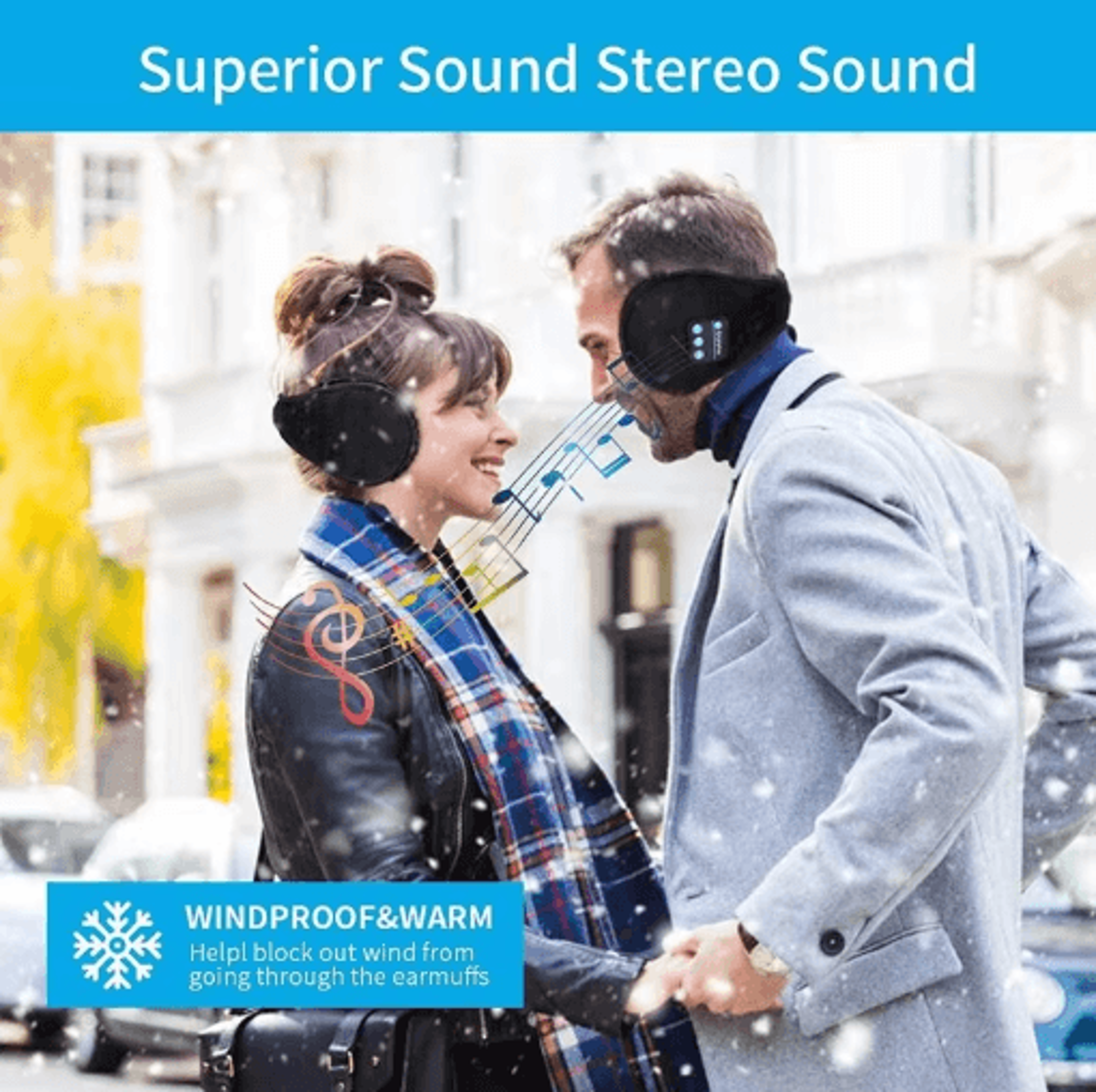 bluetooth music earmuffs wireless winter sports earmuffs with velvet warmth