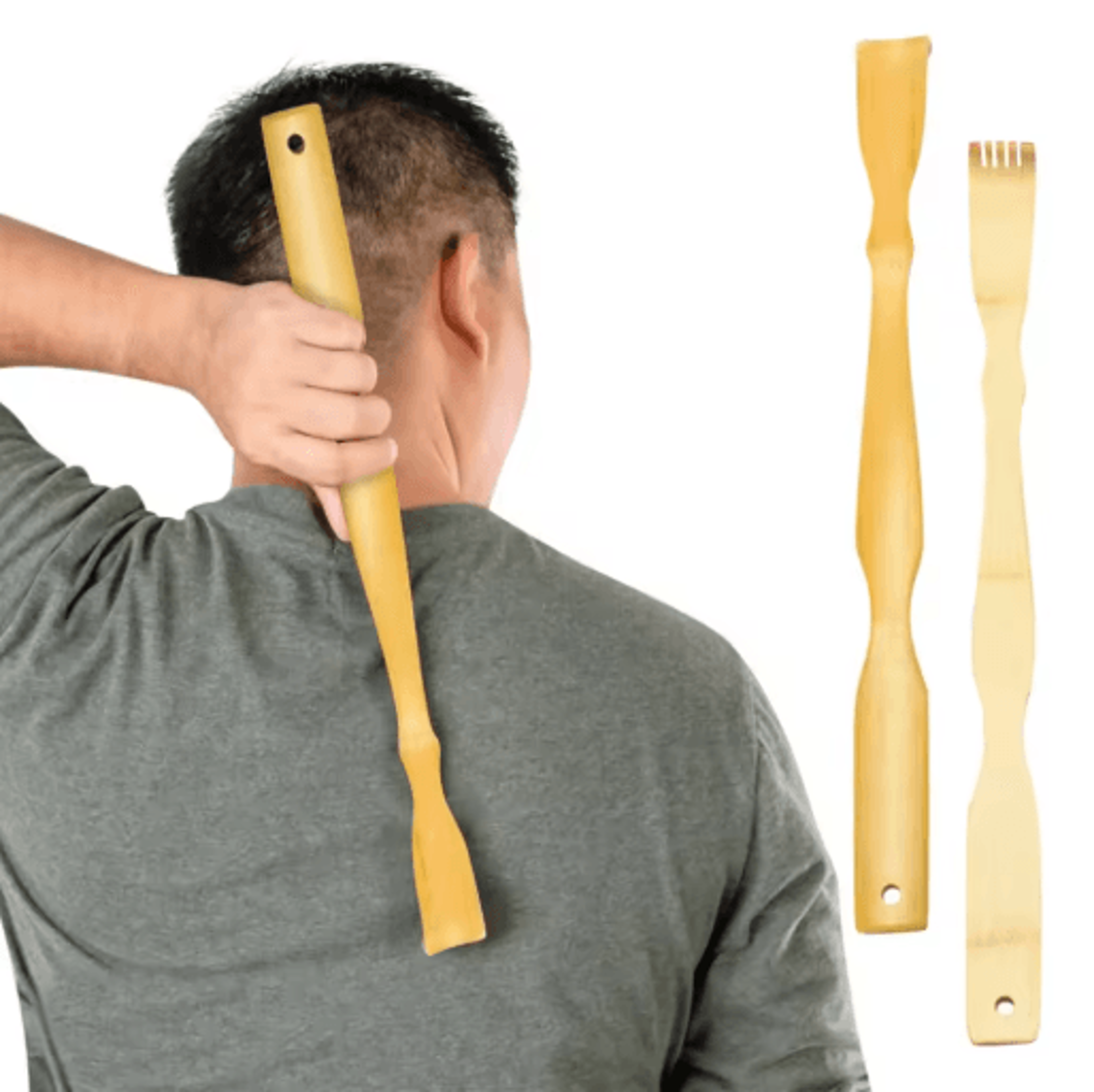 bamboo back scratcher massage stick long wooden body scratching and roller aid