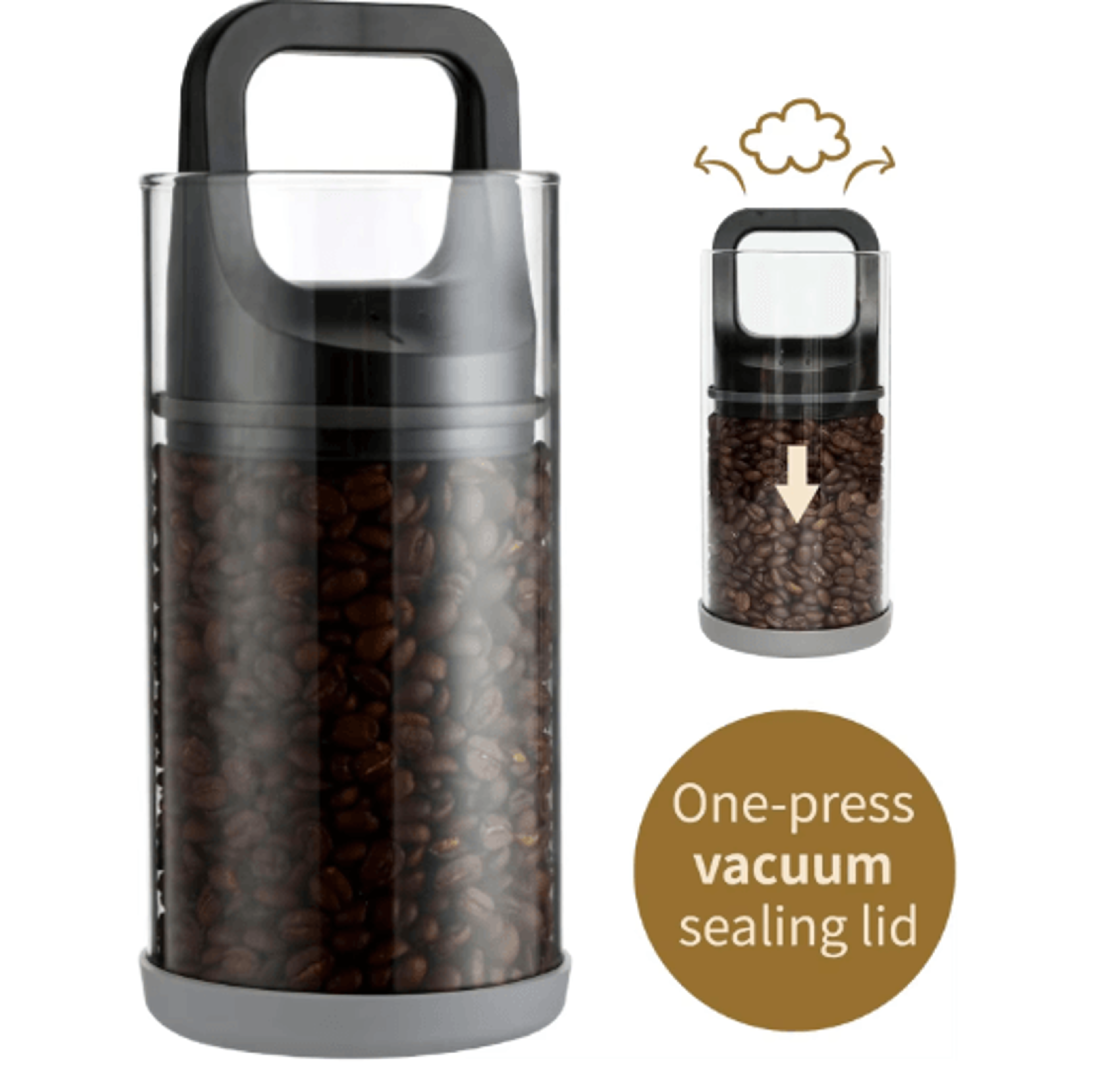 premium airtight coffee canister with vacuum seal freshness-lock push lid coffee bean storage