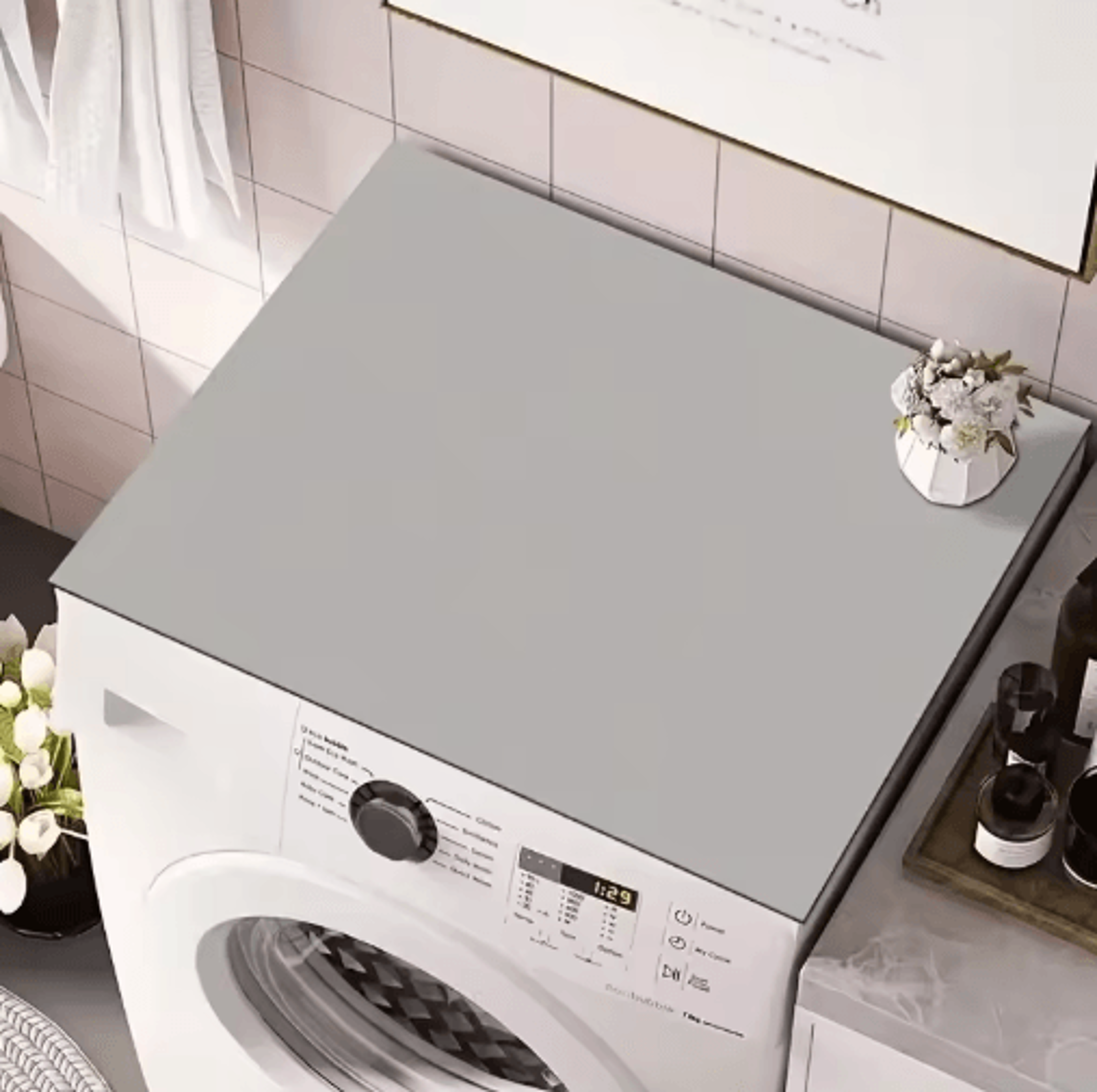 diatomaceous washer & dryer top protector mat – quick-dry washing machine cover pad