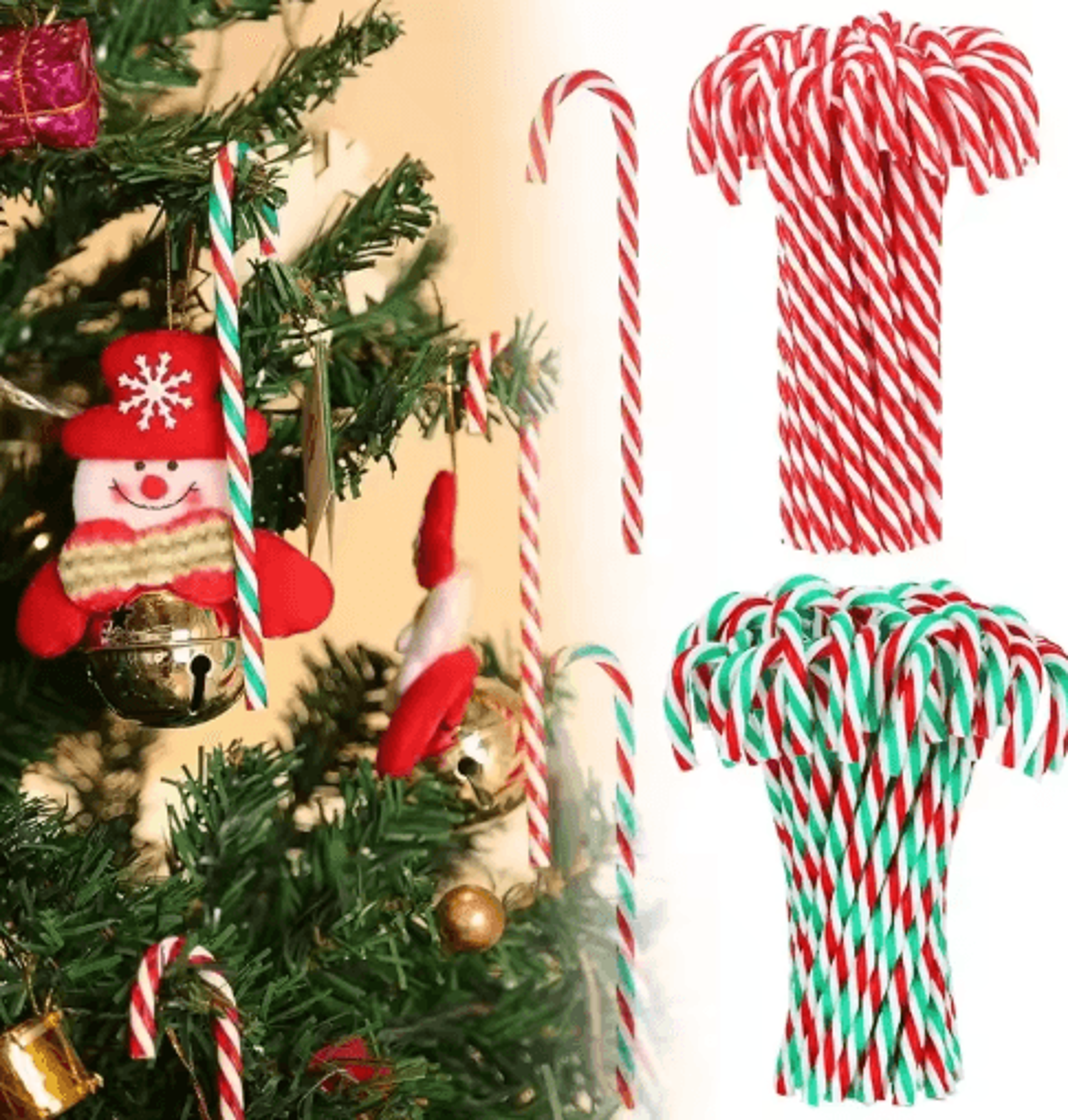 christmas candy cane acrylic ornaments – festive xmas tree hanging pendants