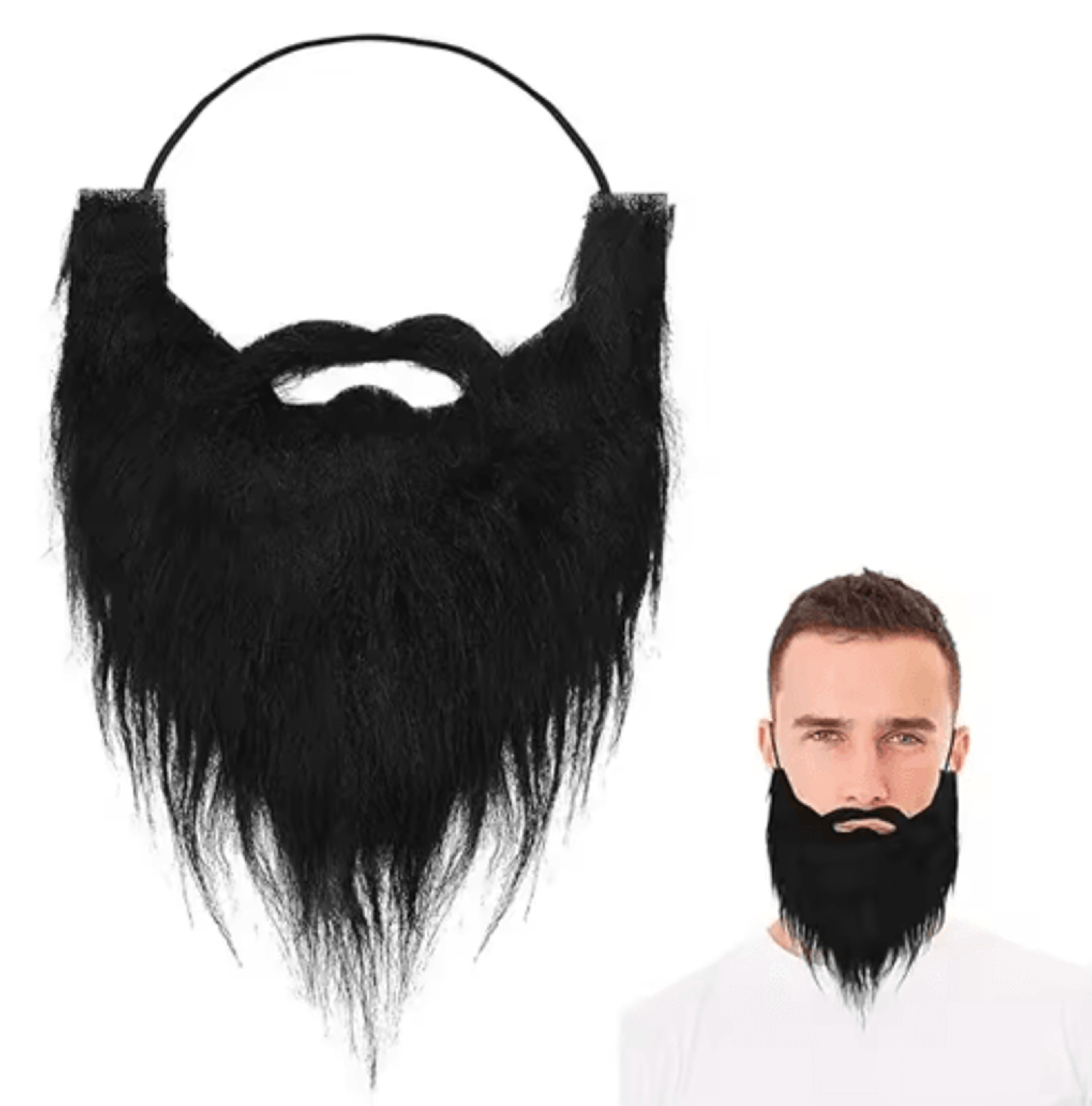 fake party beard costume – long santa claus & halloween beard for dress-up