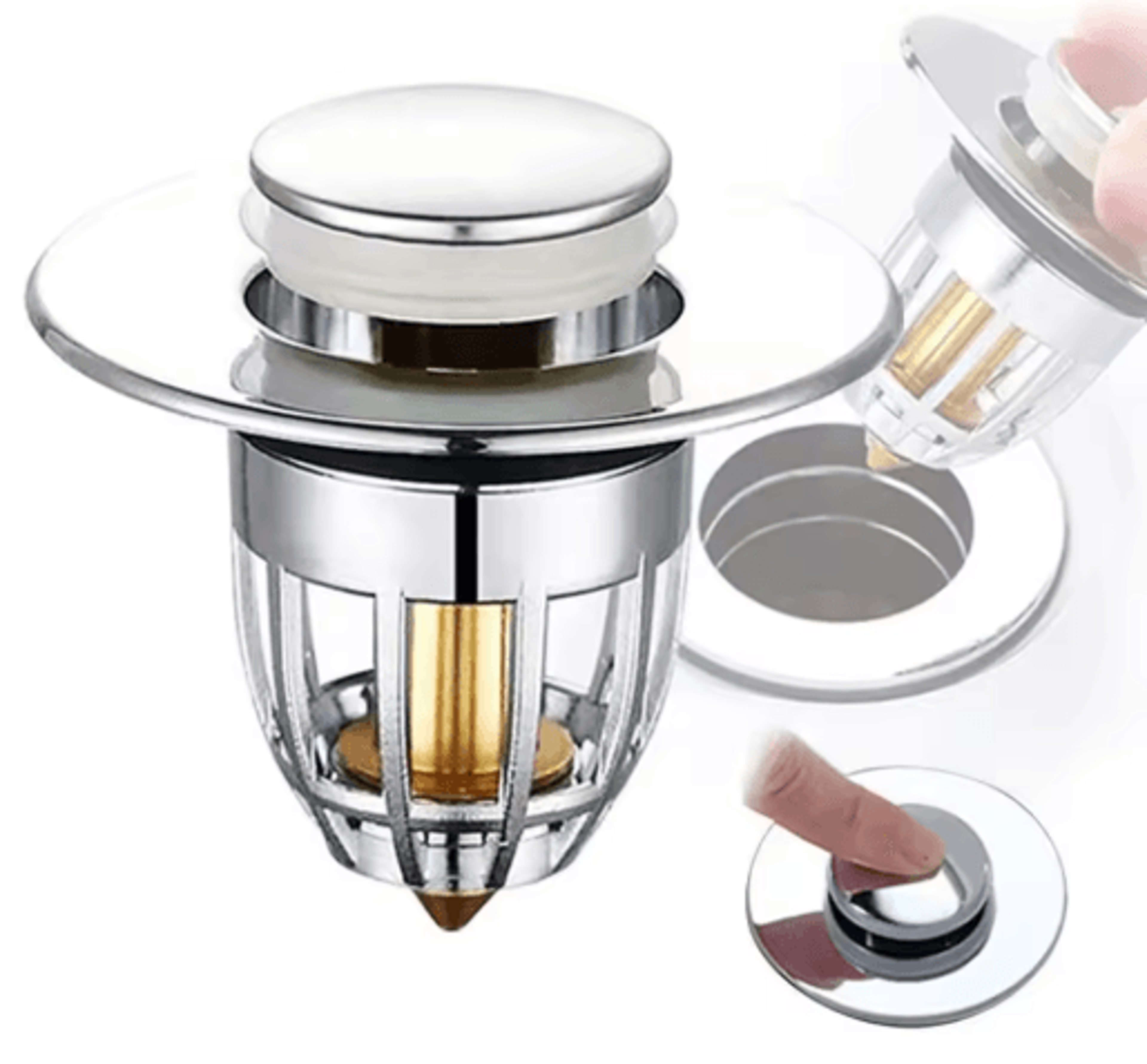 pop-up drain filter stopper – press bounce sink strainer for bathroom & kitchen