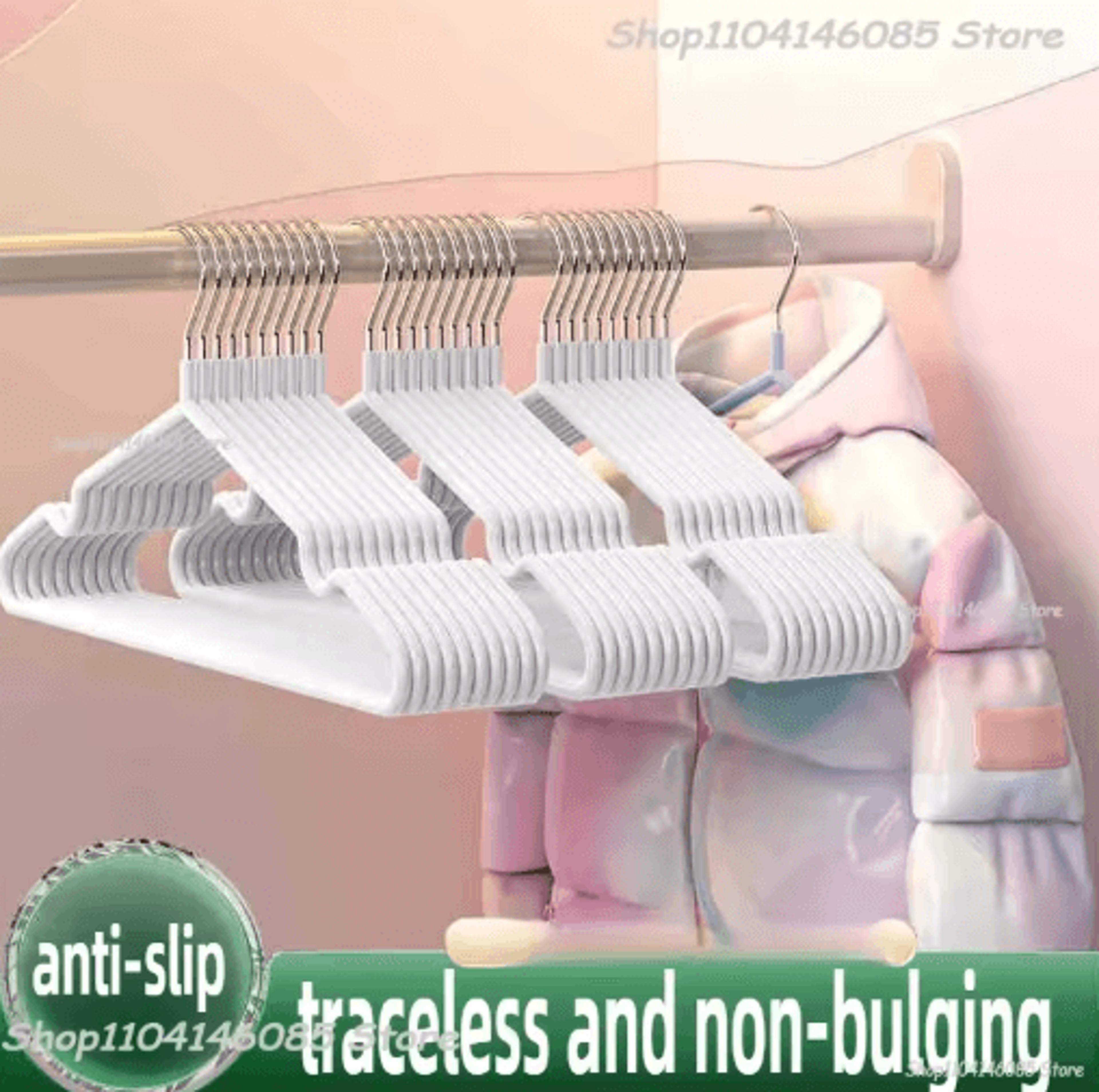 10pcs non-slip thick plastic clothes hangers for daily drying
