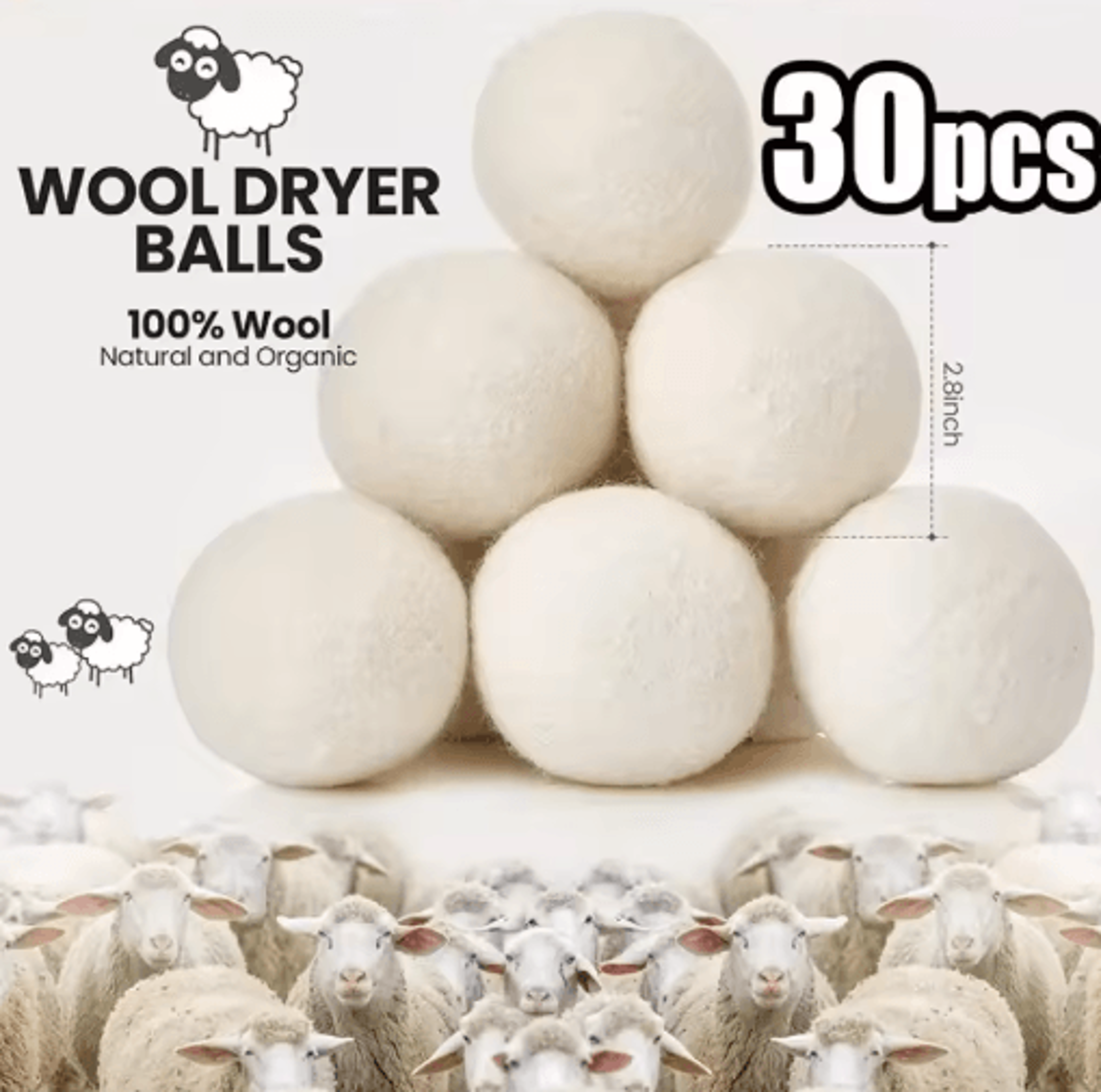 reusable wool dryer balls – natural fabric softener for laundry