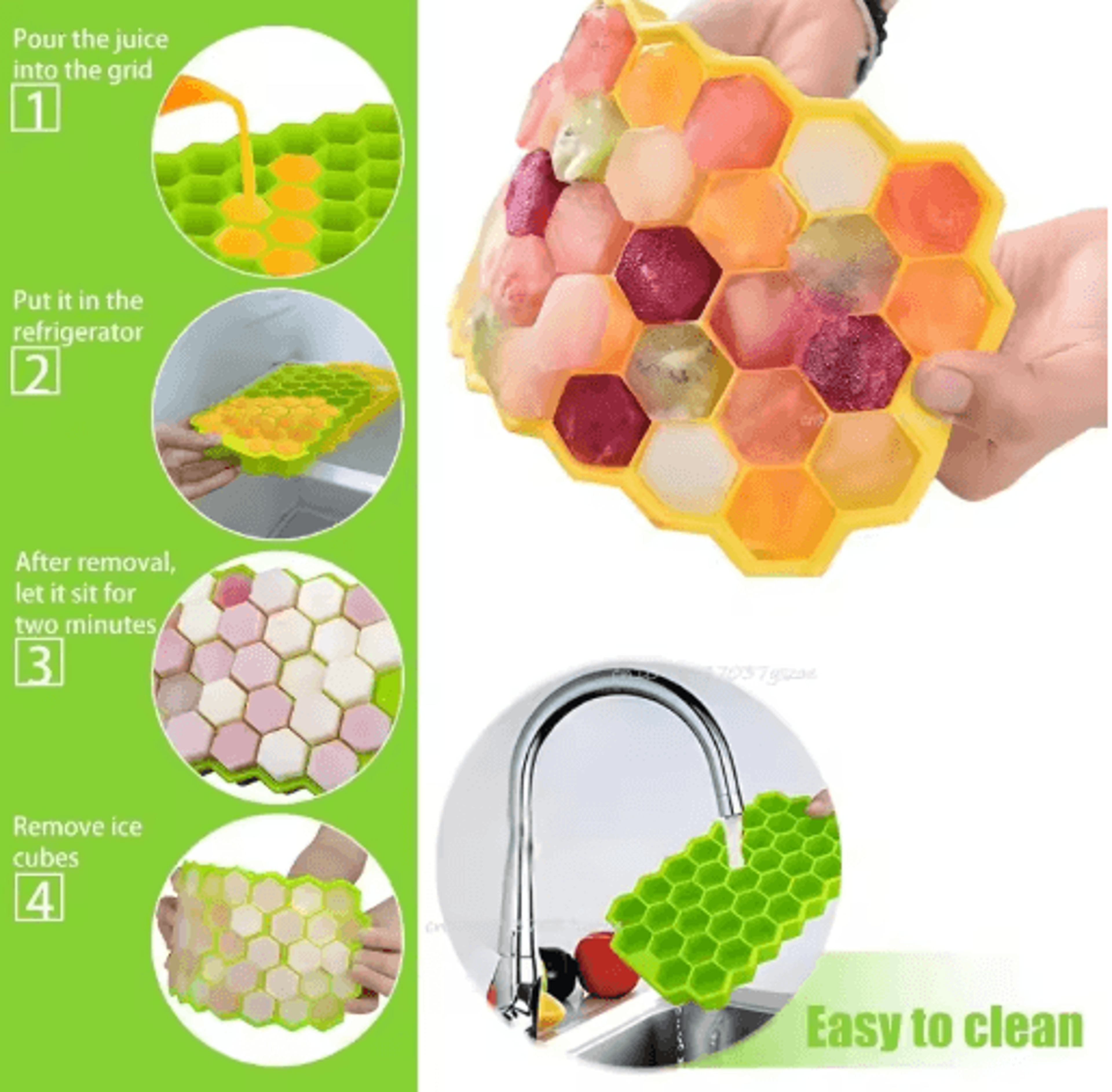 large-capacity 148-cube silicone ice tray with lid – bpa free ice maker