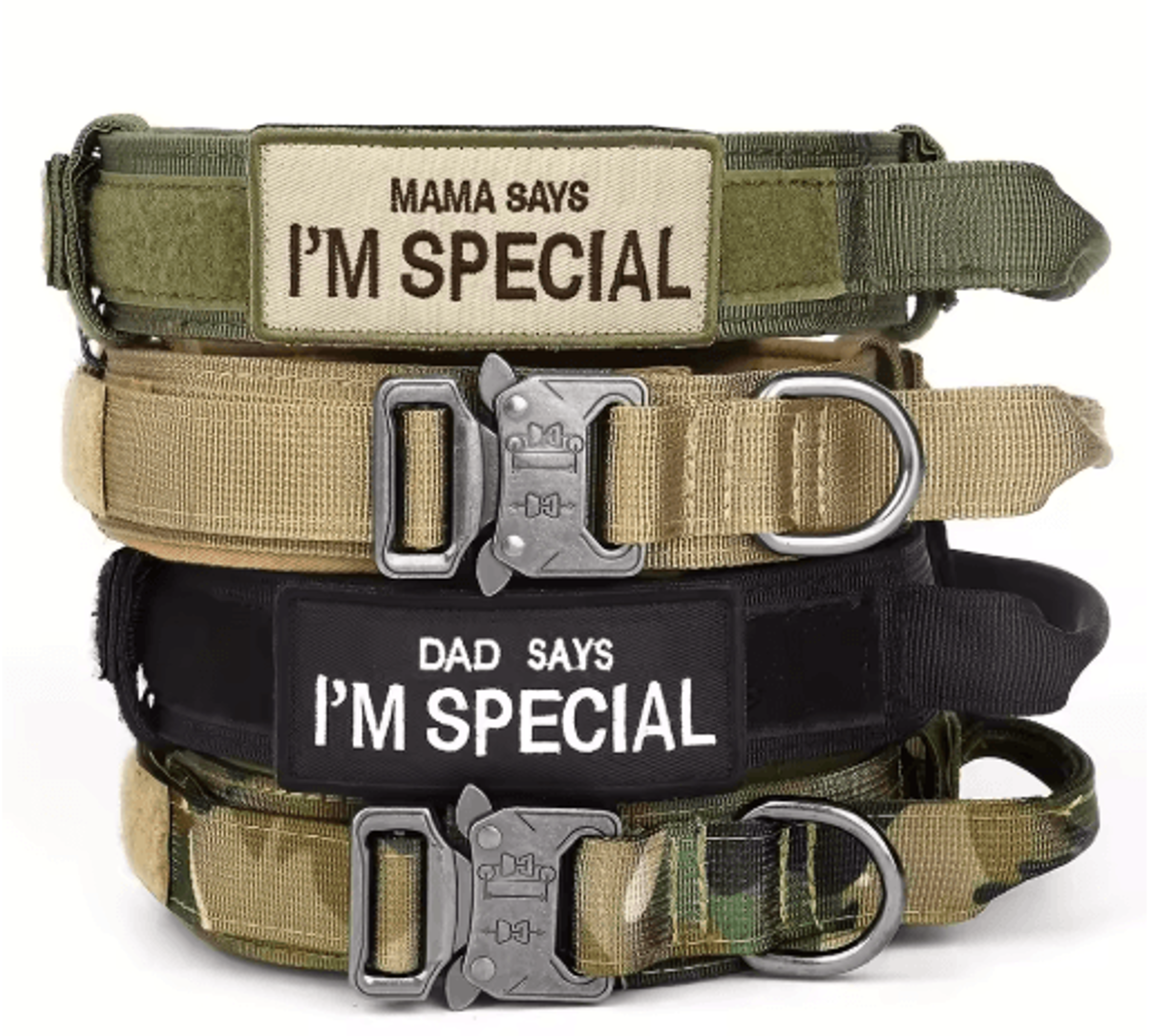 heavy-duty tactical dog collar with handle for training & walking