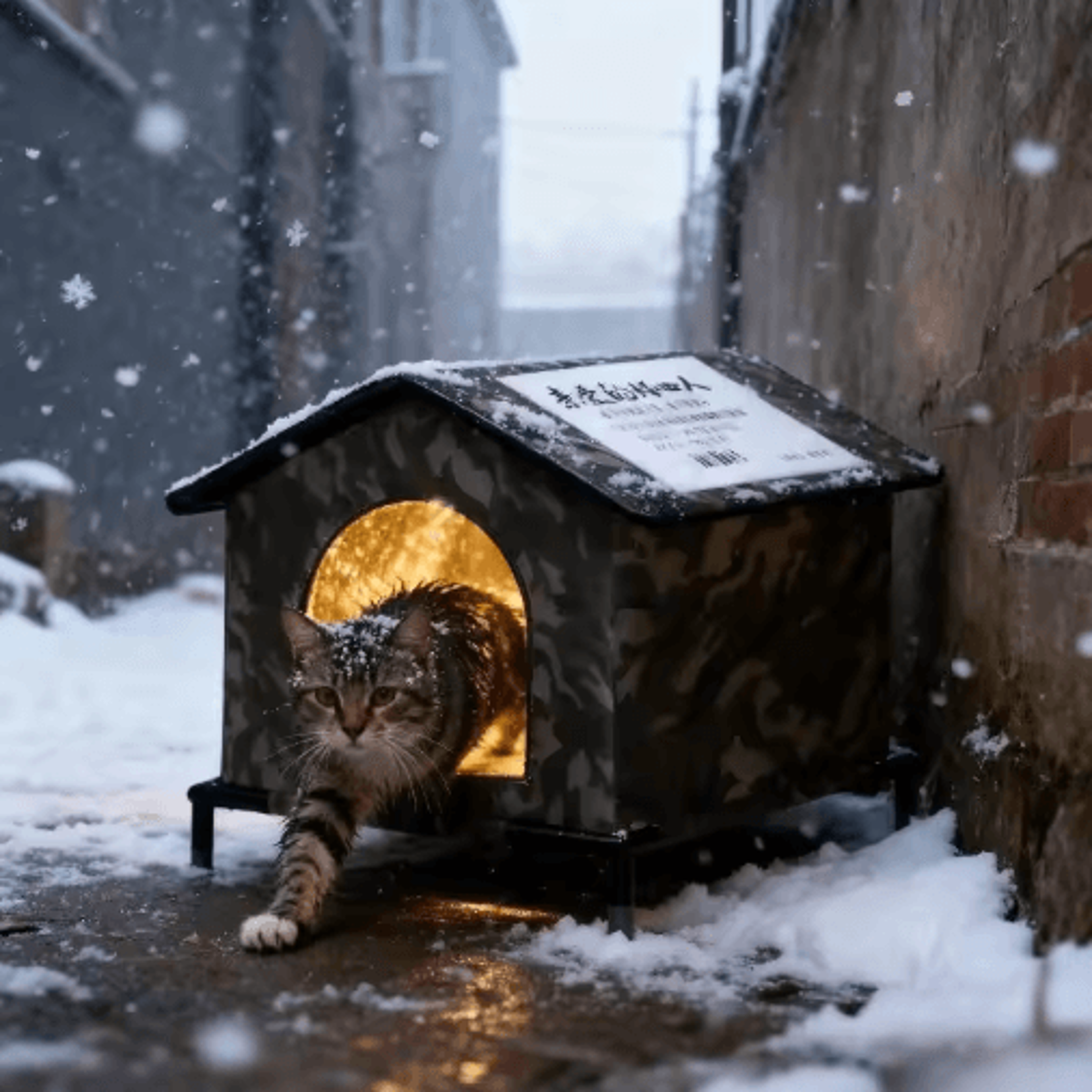 insulated outdoor cat house with shelf warm homeless cat shelter for multiple kittens