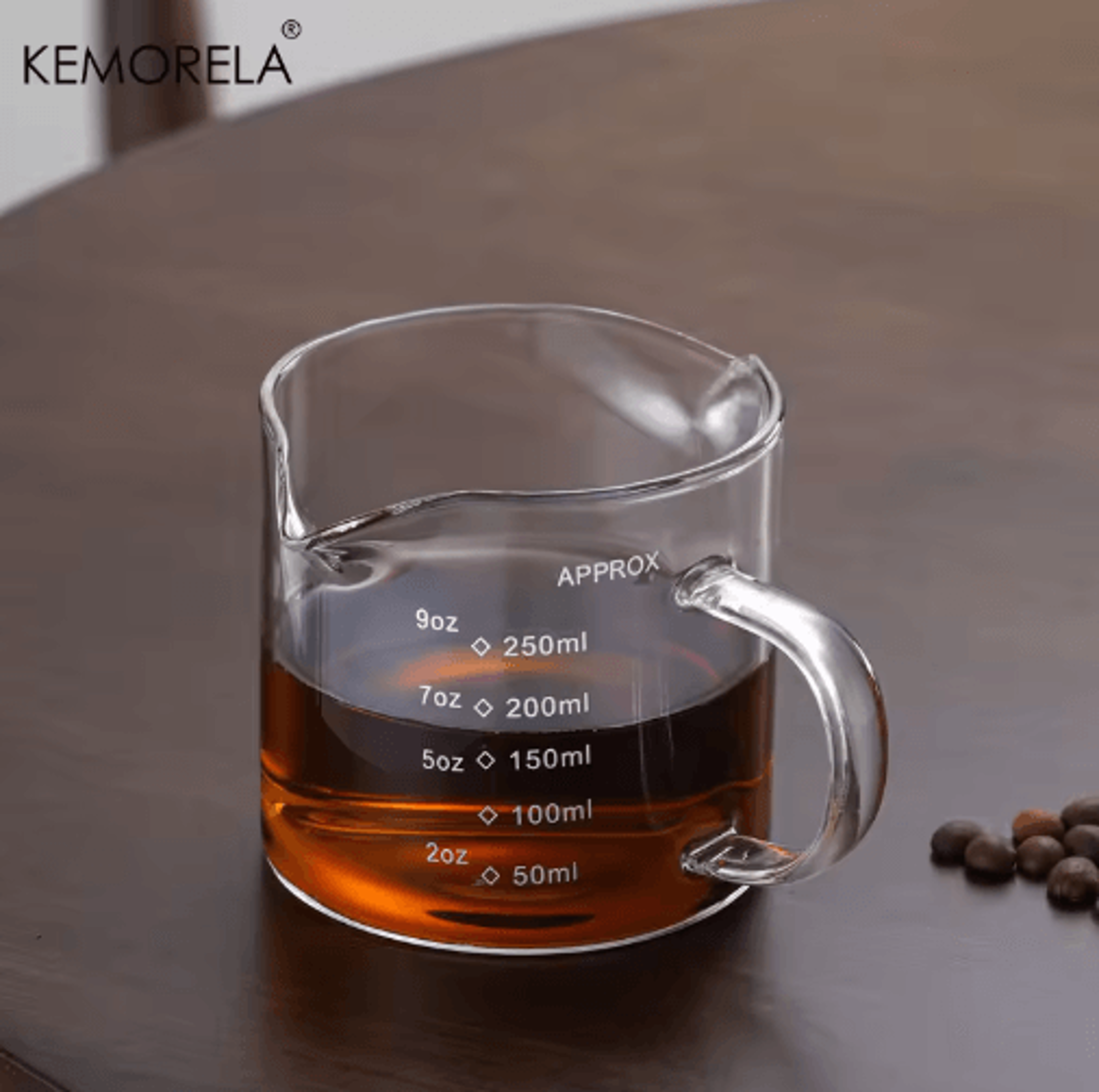 75/150ml glass measuring cup with handle precision espresso milk cup for cooking, baking & barista use
