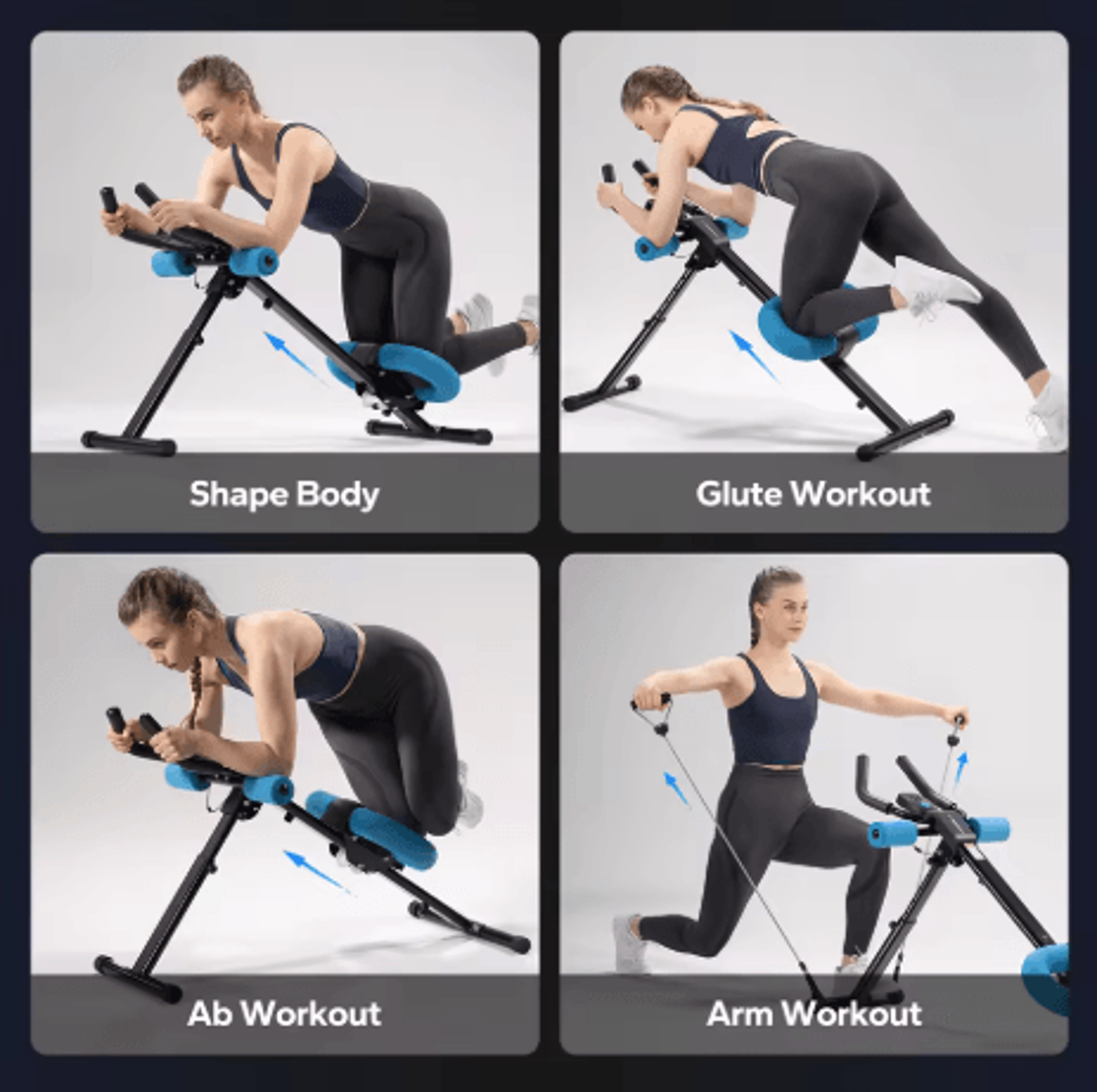 merach adjustable ab machine trainer foldable core and abdominal exercise system with knee protection
